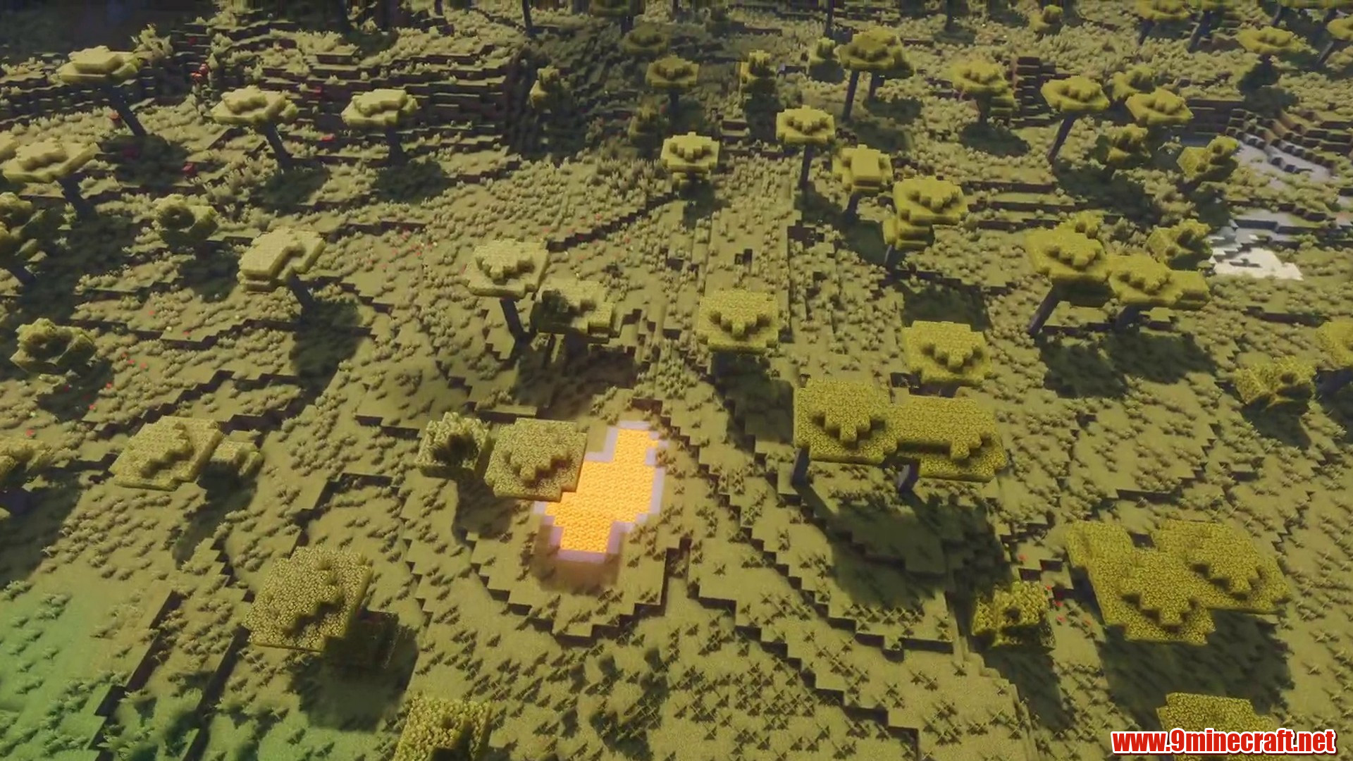 Scenic terrain from Minecraft seed -3260665464552445140