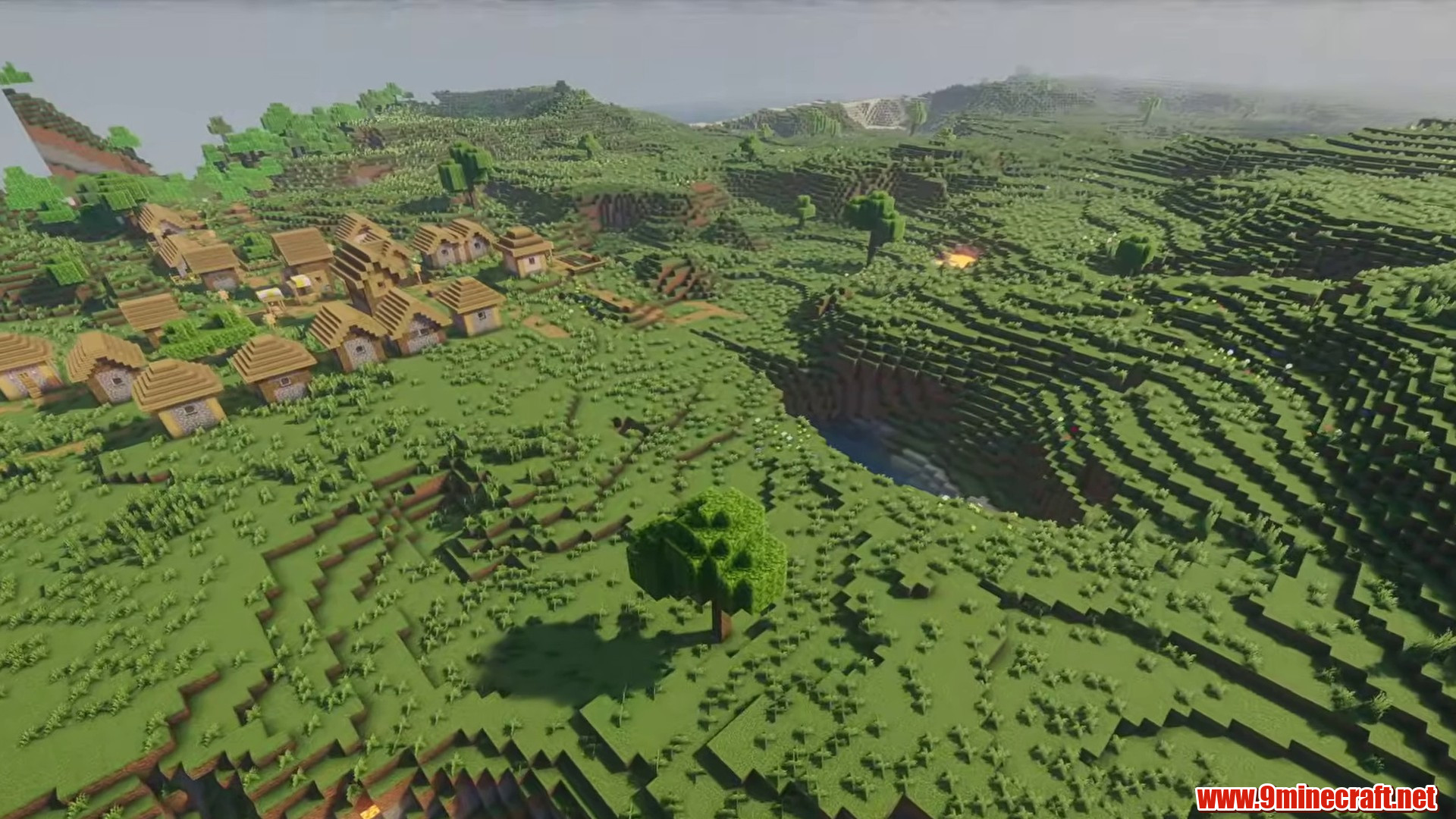 Scenic terrain from Minecraft seed -4484627431435005419