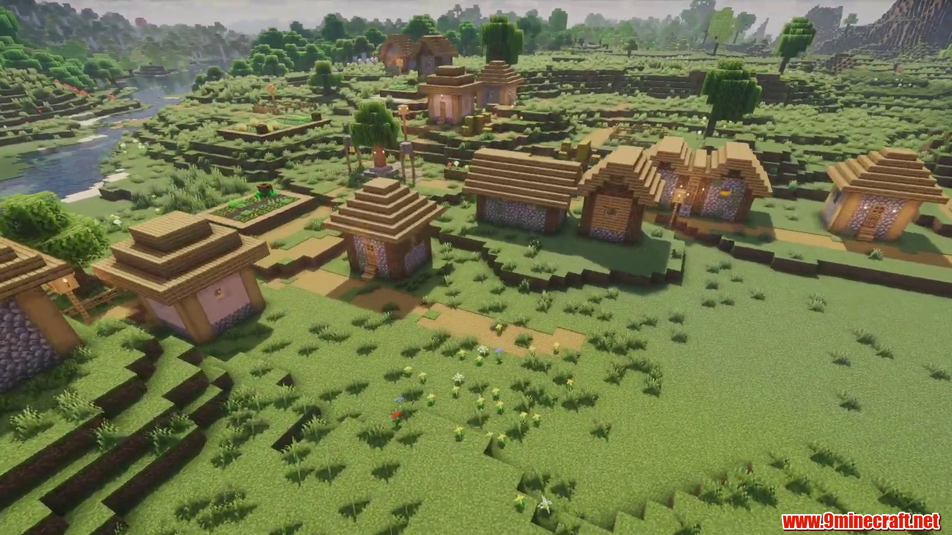 Scenic terrain from Minecraft seed 4366947006942239813