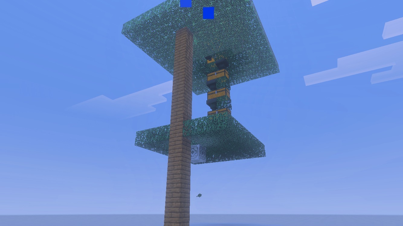 1500 Days Hardcore Survival Ultimate Minecraft World Map Screenshot 5 High efficiency automatic resource production area with chests and hoppers in the sky