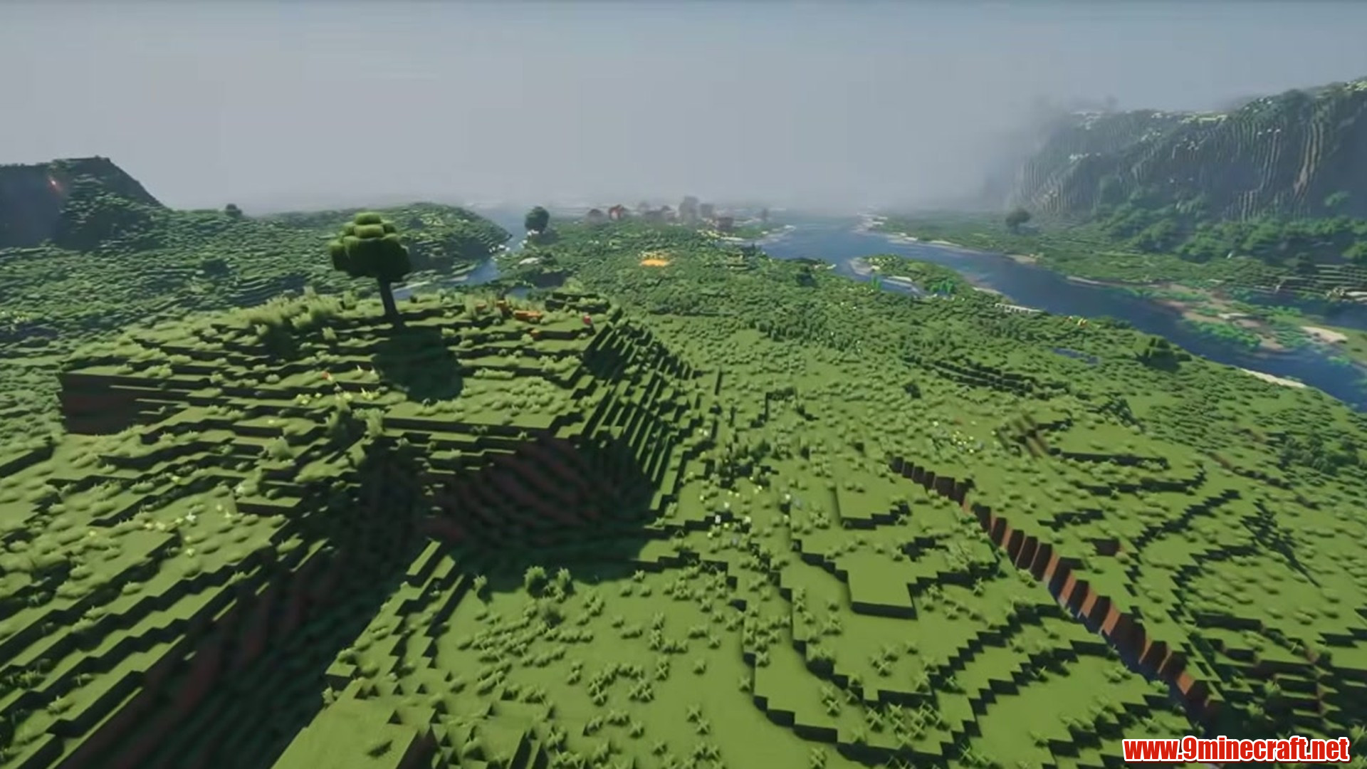 Second landscape view from Minecraft seed 964587086148388841