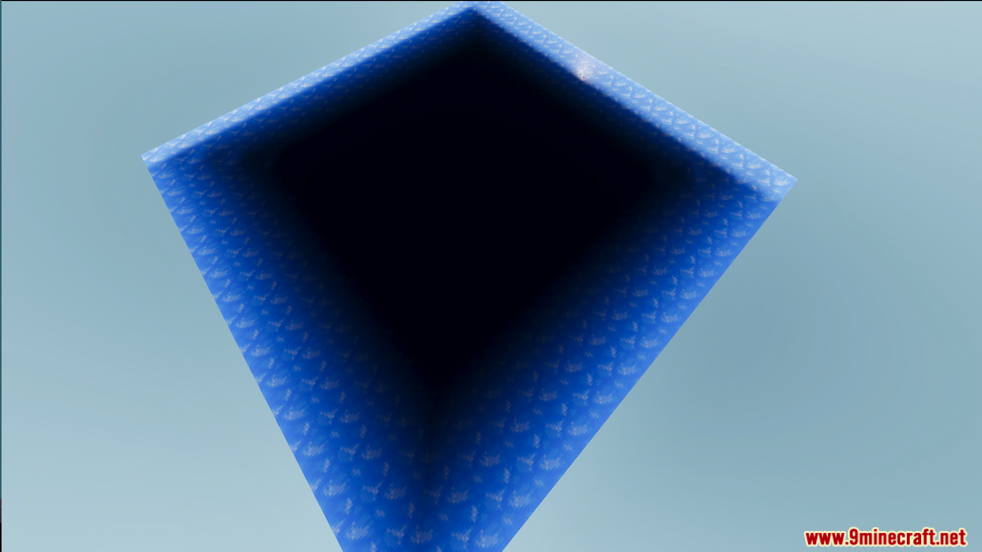 A 100 Layer Challenge Single Chunk Edition Map Screenshot 6 Looking down into a deep vertical survival pit packed inside a single space