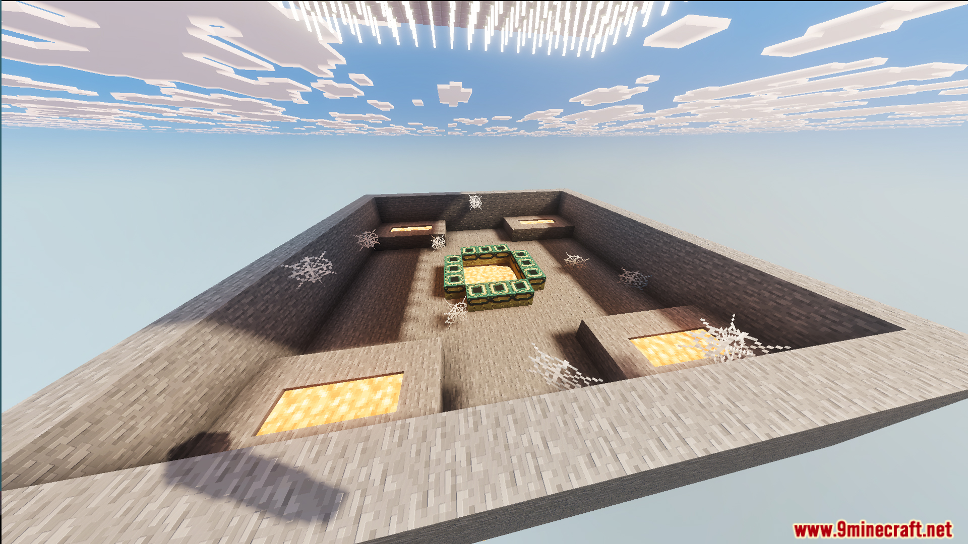 A 100 Layer Survival Map Screenshot 11 Stone layer with an end portal frame and lava pools in a chunk