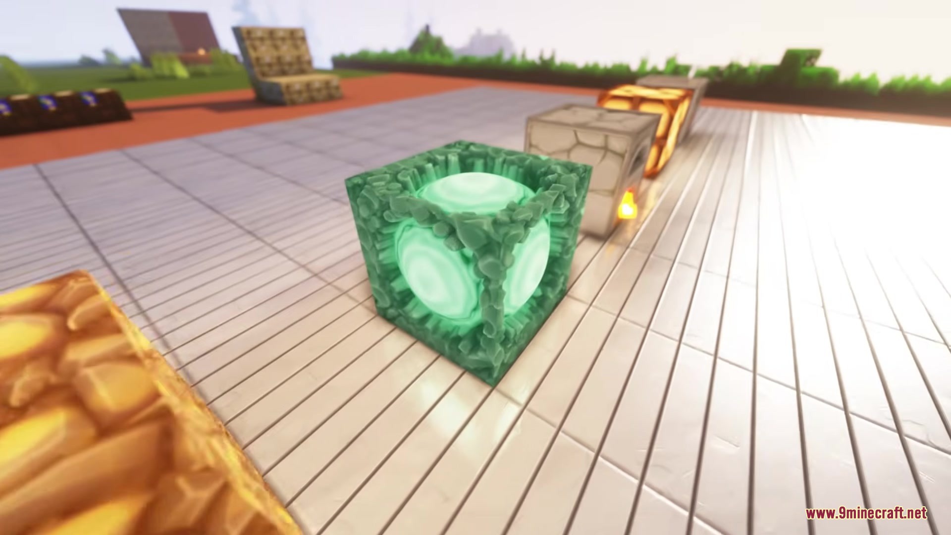 A BTV Texture Pack 64px Full 3 D POM Resource Pack Screenshot 9 Detailed 3D sea lantern block from the BTV Texture Pack with realistic lighting