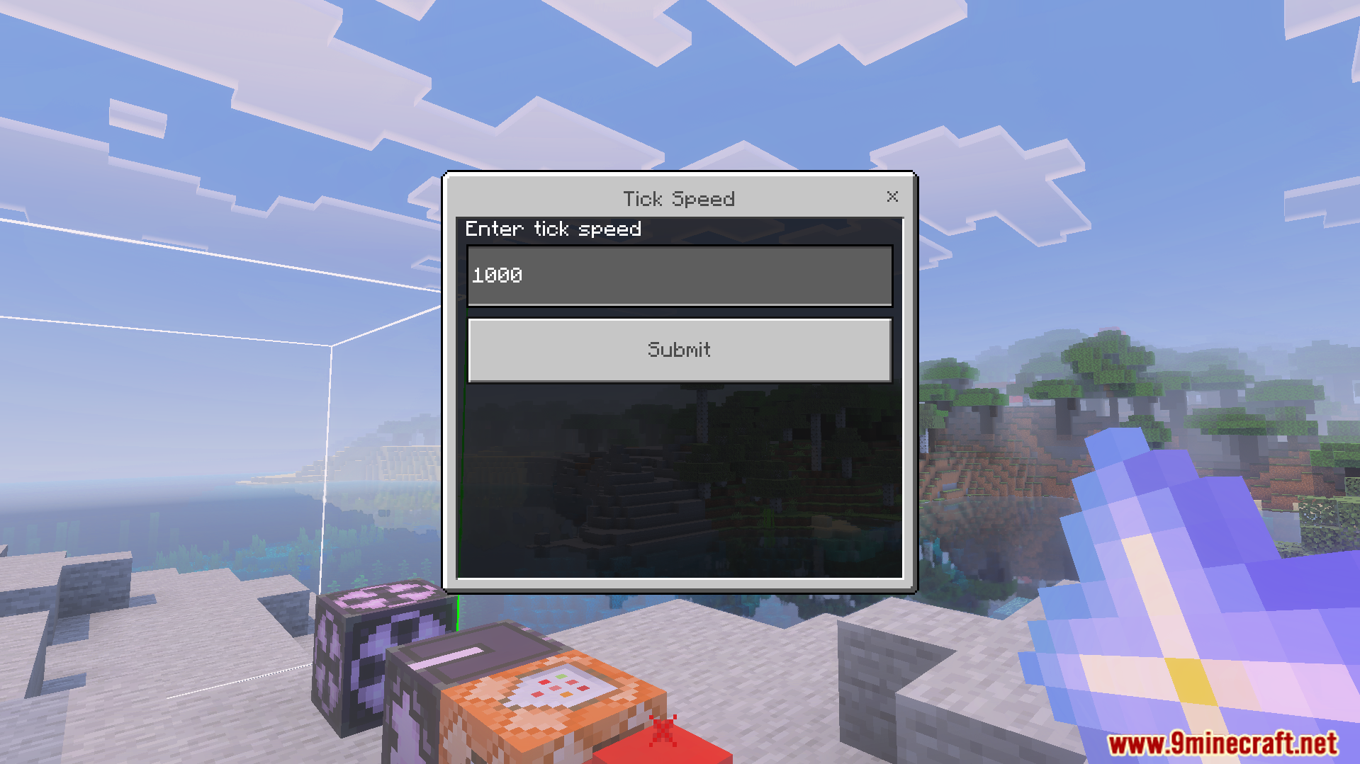 Advance Settings Addon Screenshot 7 Interface for entering tick speed values using the Advance Settings Addon menu