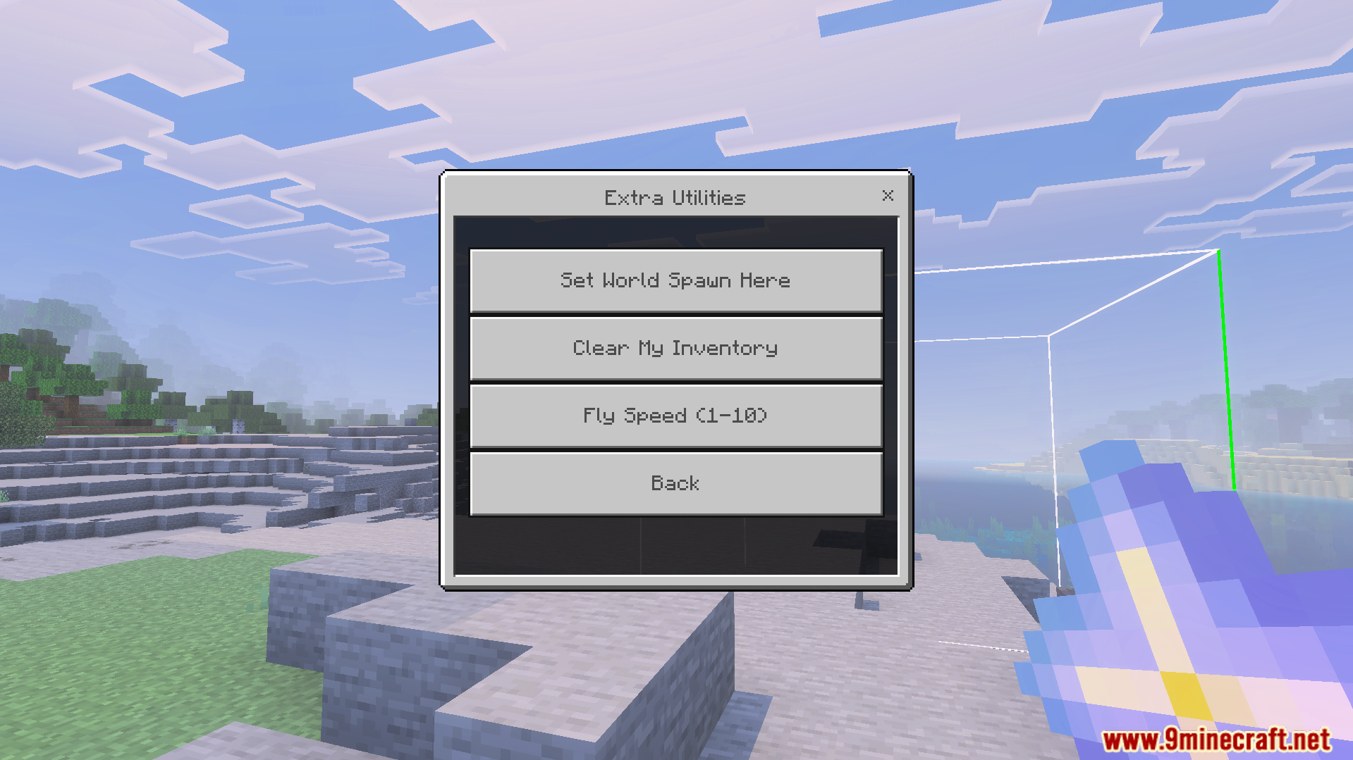 Advance Settings Addon Screenshot 8 Extra Utilities menu with options for world spawn inventory management and fly speed