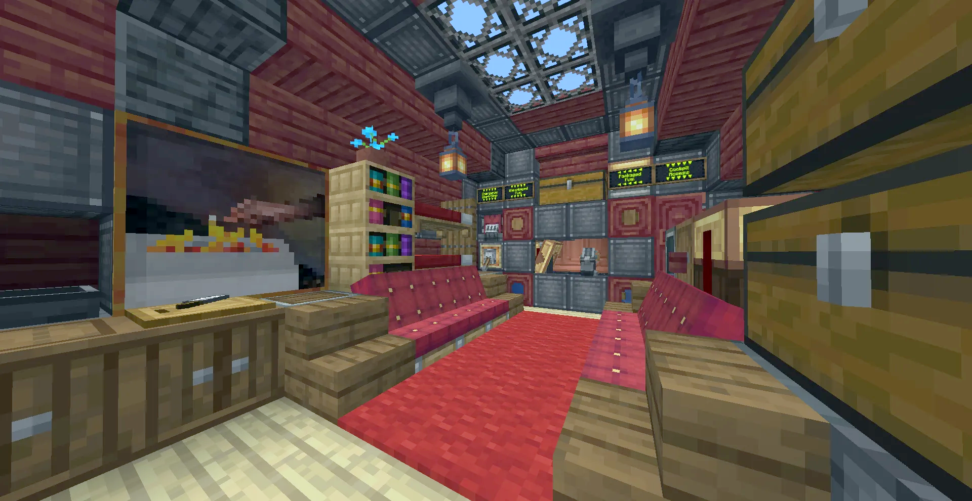 Aero Nuva Schematic Screenshots 1 Cozy interior of a mobile base with red carpet and wooden furniture