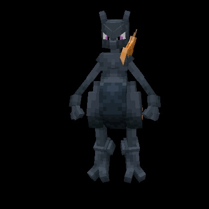 All the Mons X Mega Showdown Data Pack Screenshot 2 Dark Shadow Mewtwo model with an orange crystal shard on its shoulder