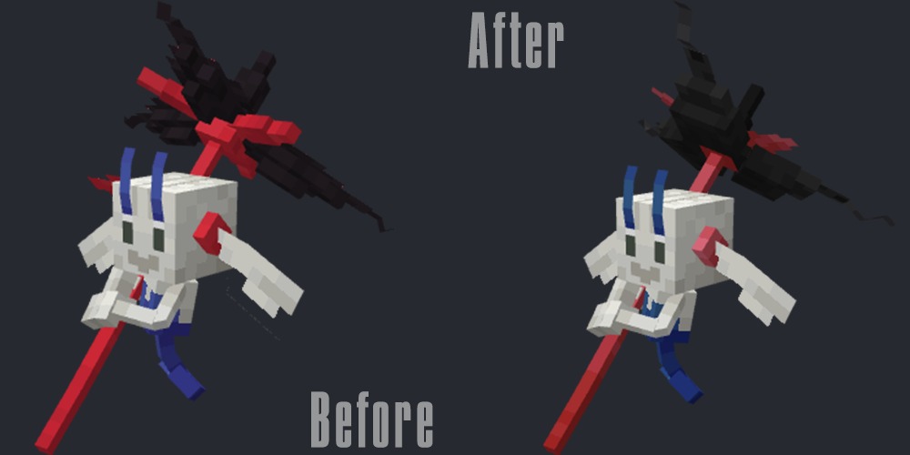 All the Mons X Mega Showdown Data Pack Screenshot 4 Side by side comparison of a small creature model with updated features