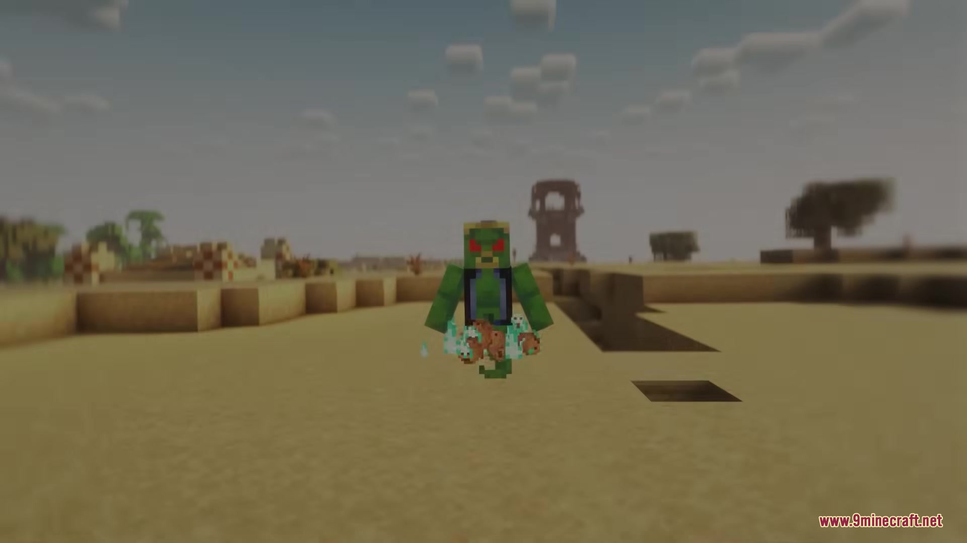 As You Wish Mod Screenshot 5 A green genie mob from As You Wish Mod stands in the desert