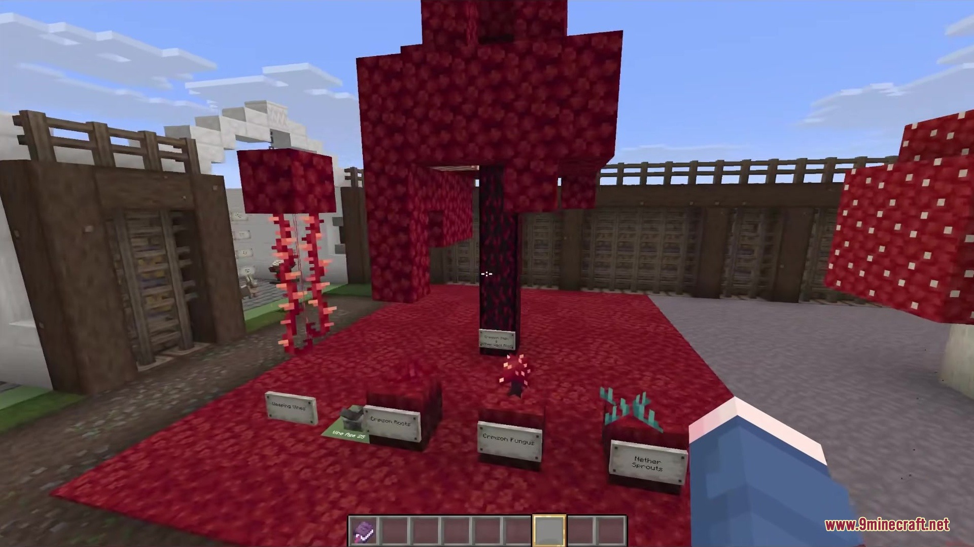 Ashen Resource Pack showcasing crimson forest plants and medieval textures
