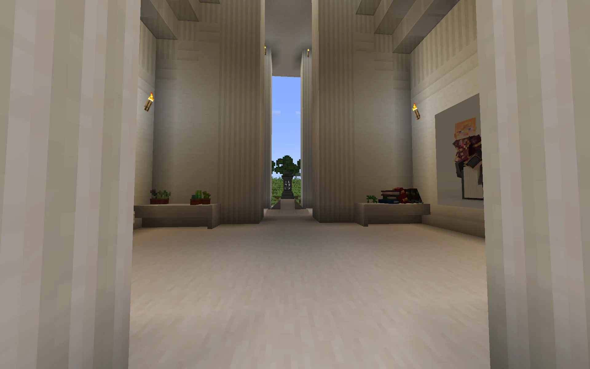 Ashswags Pantheon Schematic Screenshots 1 Interior view of a white temple featuring quartz pillars and decorative items