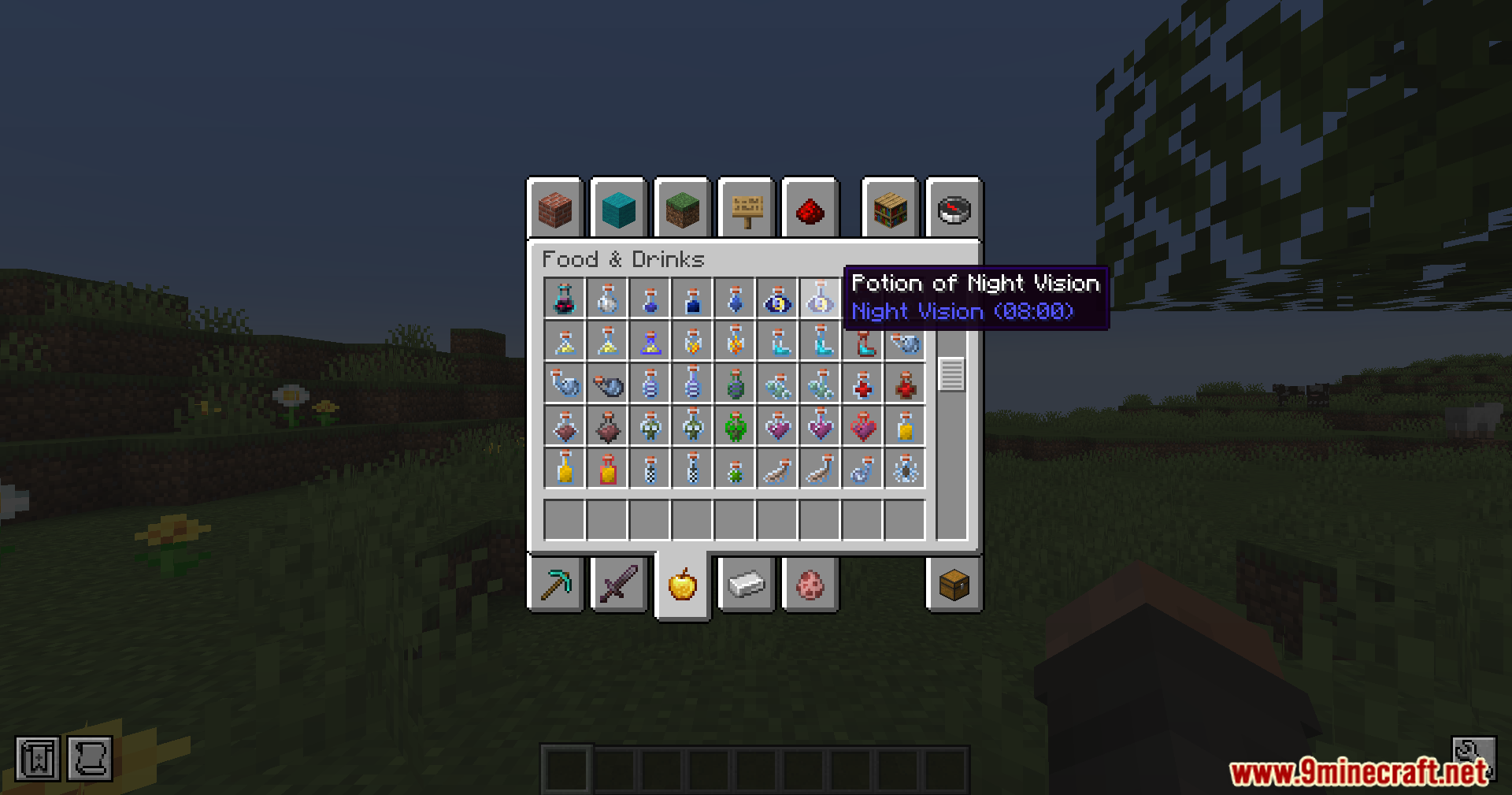 Tooltip for a Potion of Night Vision featuring a distinct bottle design