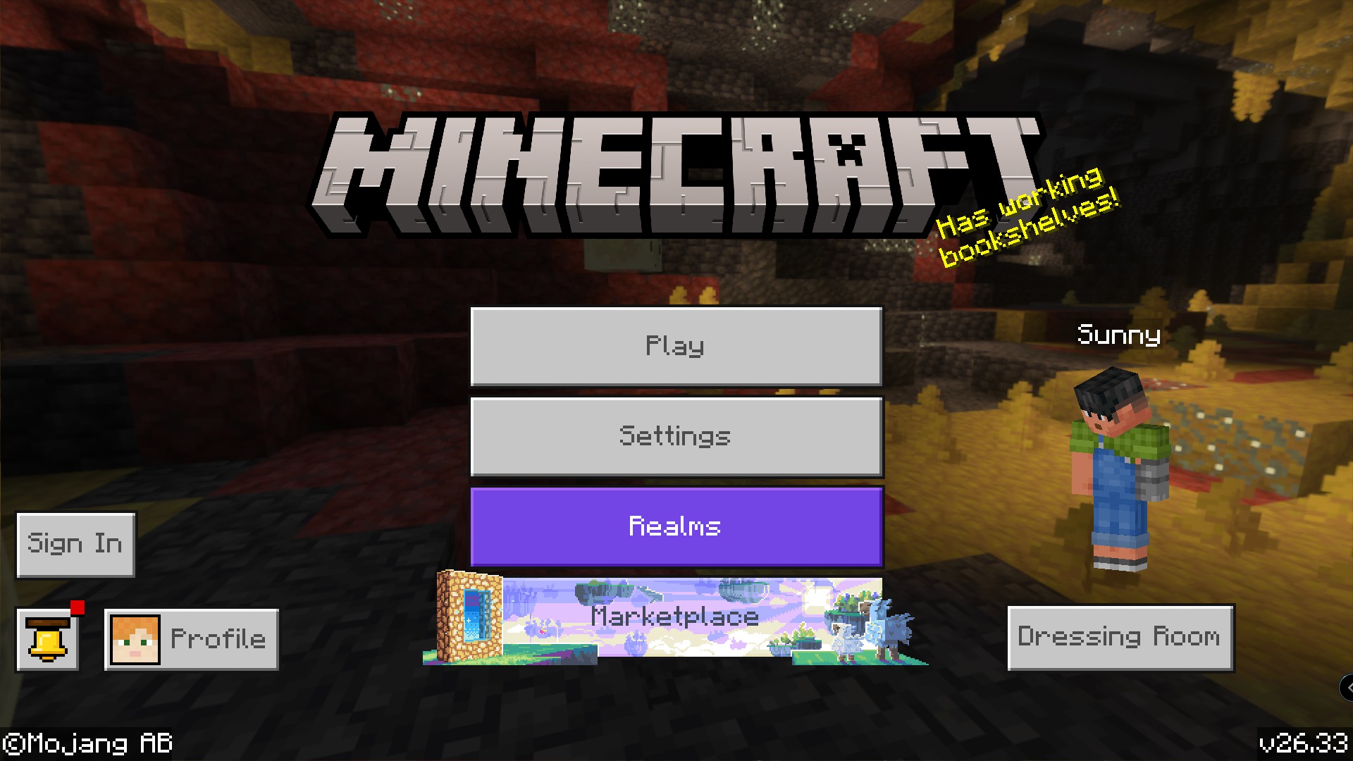 Best Meme Funny Skin Pack Screenshot 1 Minecraft main menu screen featuring a character from Best Meme Funny Skin Pack