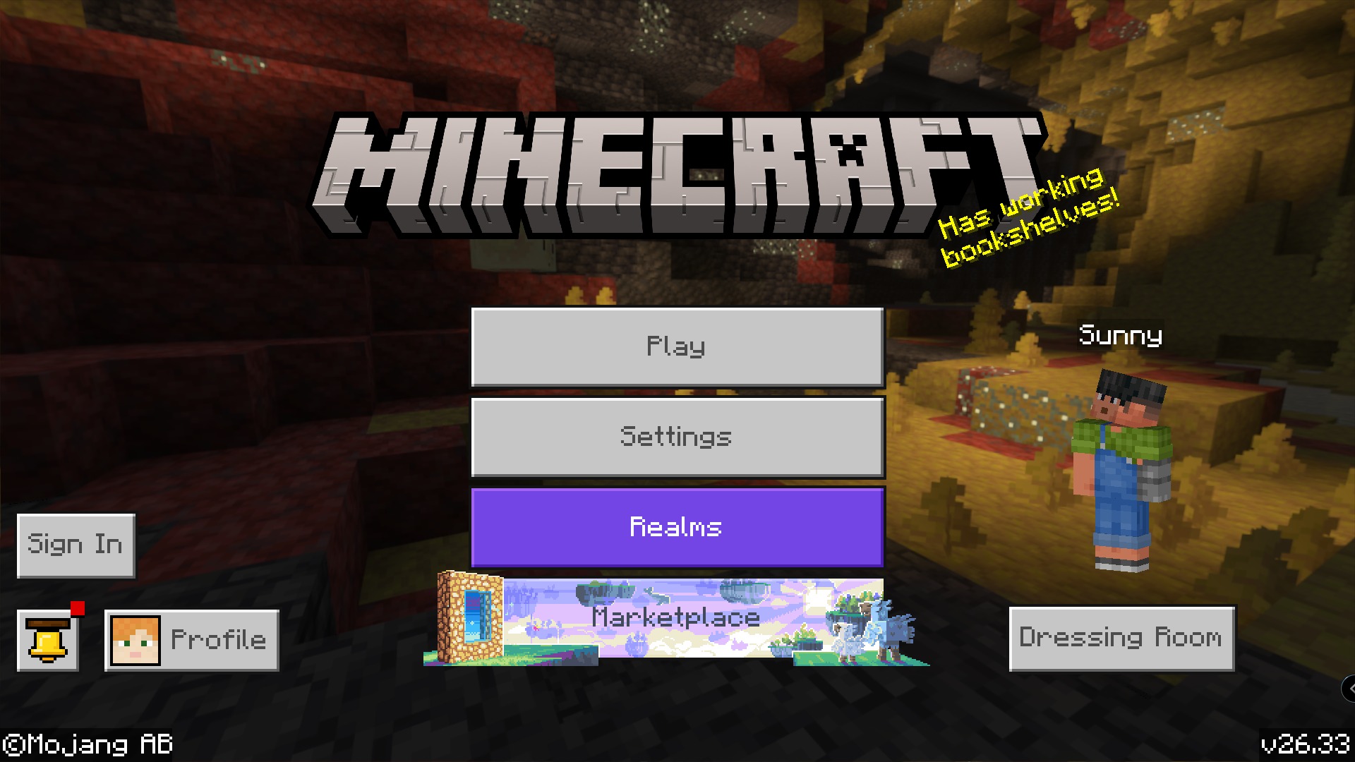 Best Meme Funny Skin Pack Screenshot 3 Minecraft main menu screen featuring a character from Best Meme Funny Skin Pack