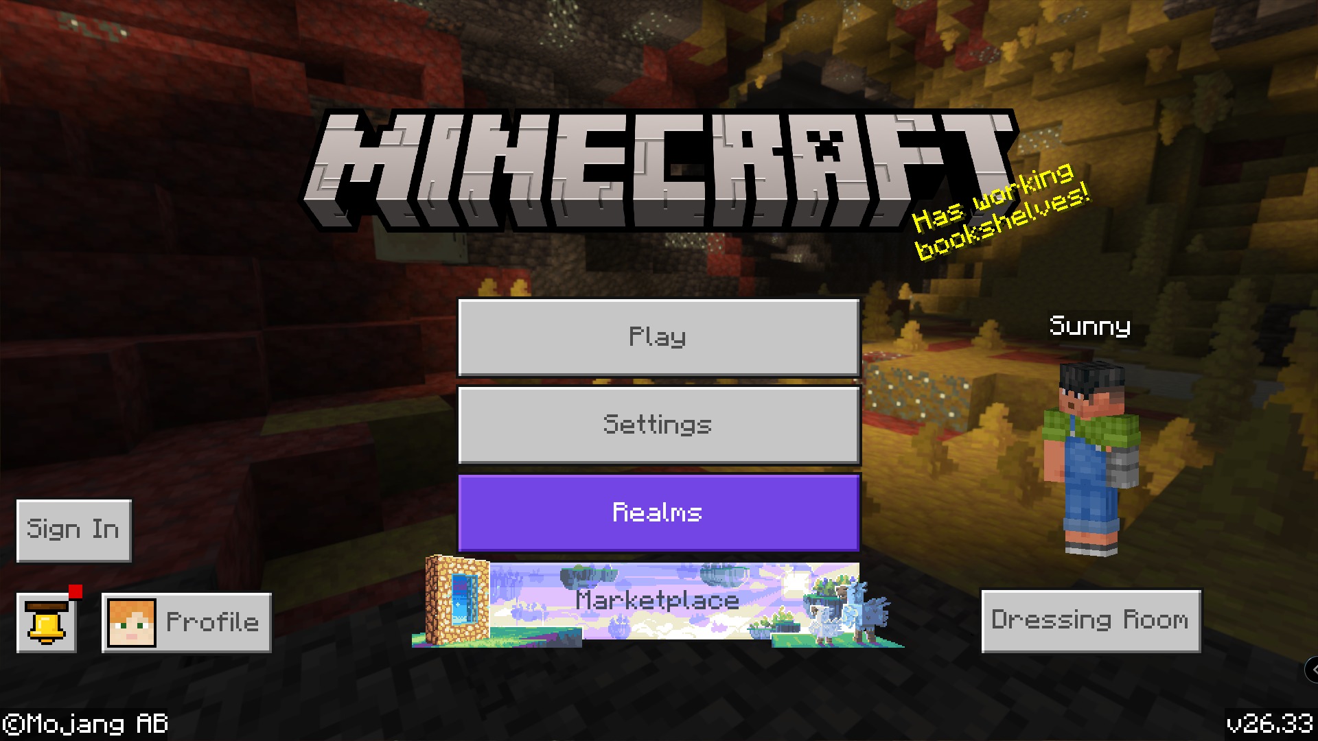 Best Meme Funny Skin Pack Screenshot 4 Minecraft main menu interface showing a character wearing a funny custom skin