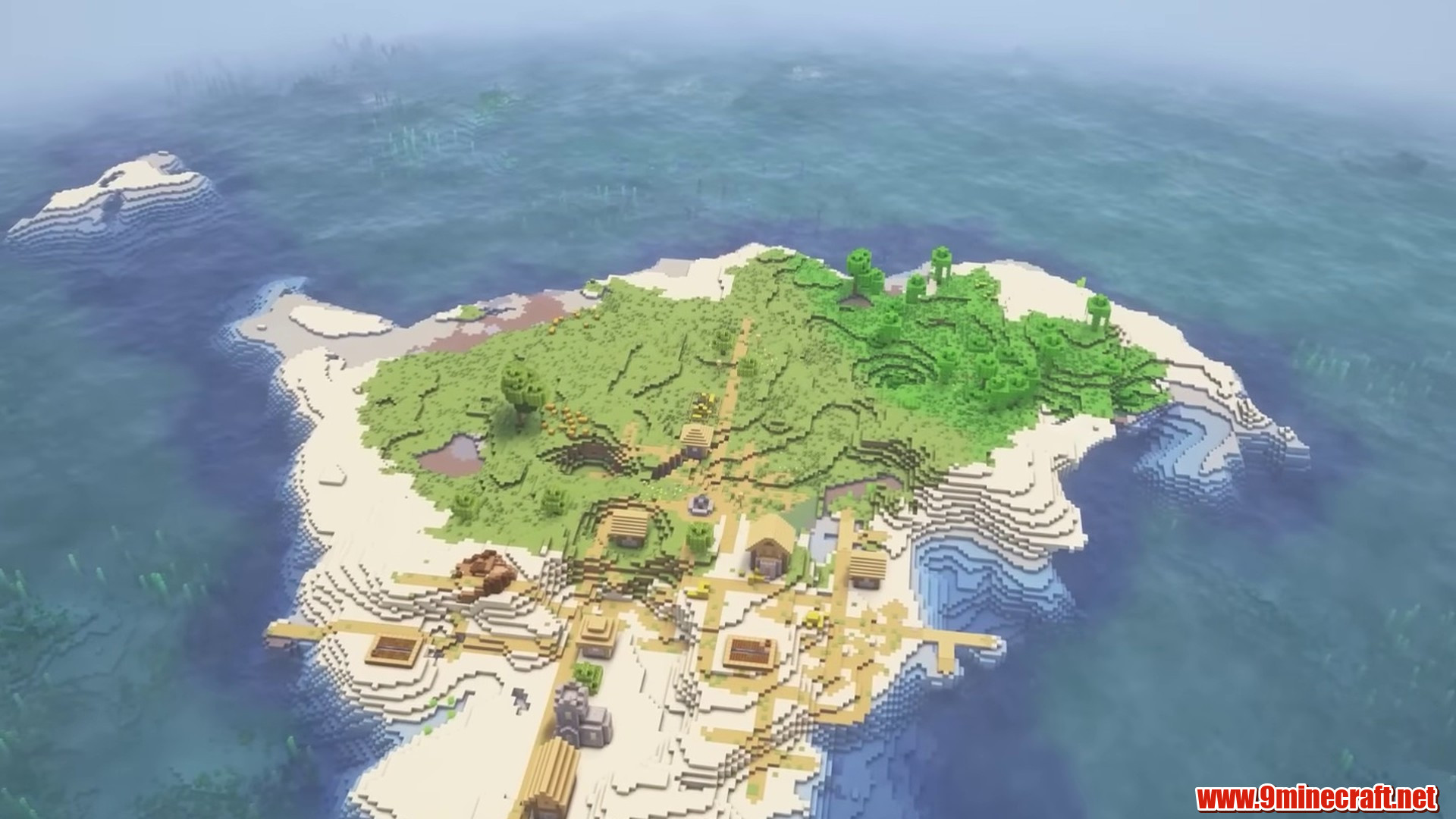 Peaceful Island village in Minecraft seed 6942694801961152937