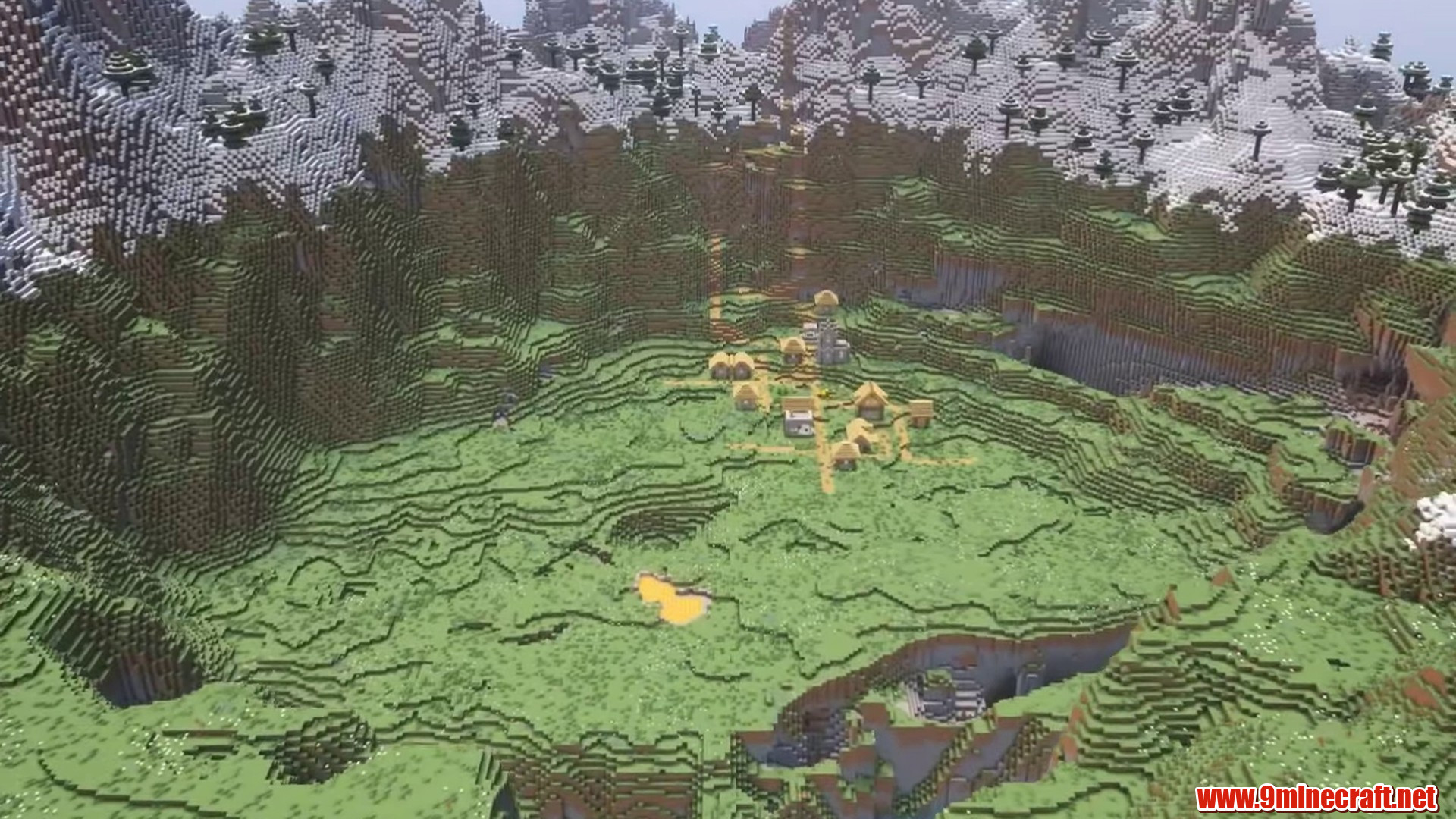 Peaks Valley in Minecraft seed 6944226696570911