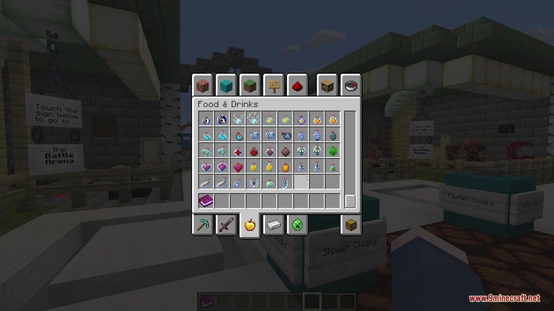 Better GUI Workbench Villagers Resource Pack refreshes the creative mode inventory screen
