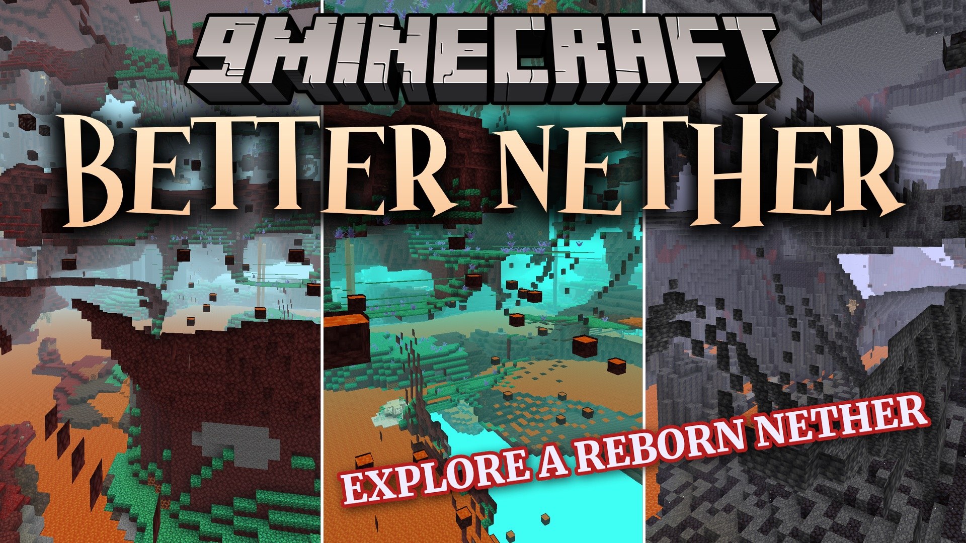 BetterNether overhauls the nether with more than twenty new biomes such as the crimson glowing woods, nether jungle, bone reef, magma land, flooded deltas and gravel desert, plus dozens of plants and building blocks, new mobs, structures, foods and equipment, nether farming, respawn statues and portals that can be built in any shape with frame blocks.