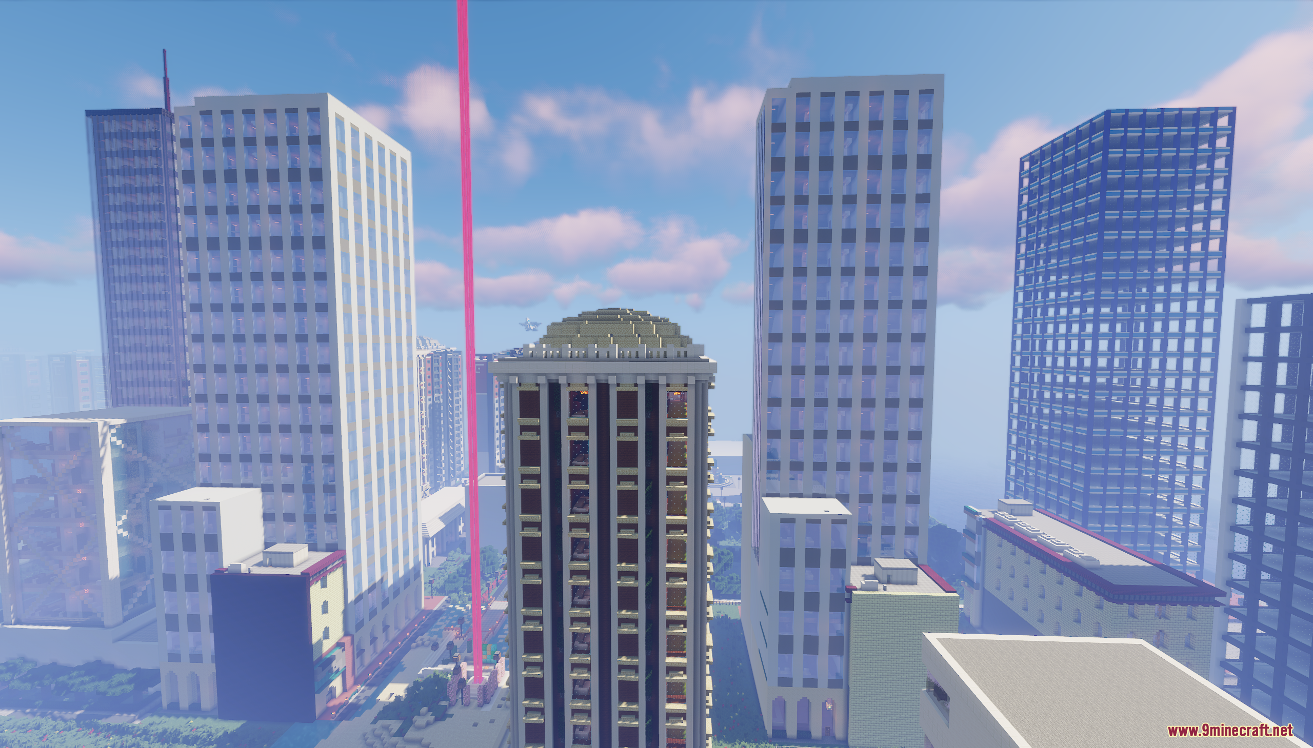 Tall glass skyscrapers in the Big City of New Nordland Map