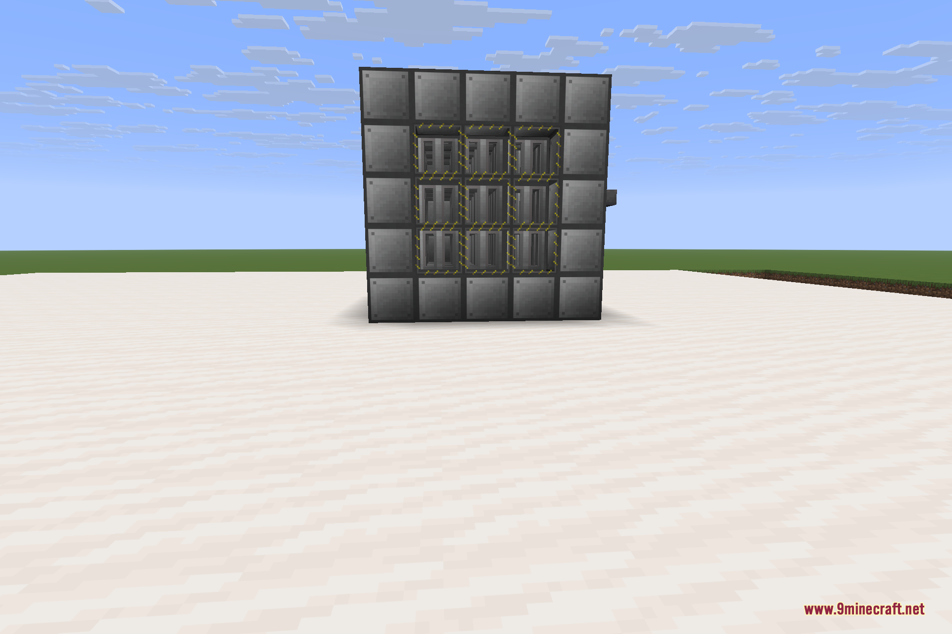 A Reactor built with reactor glass windows, revealing the internal fuel rod assemblies that run down through the core of the multiblock.
