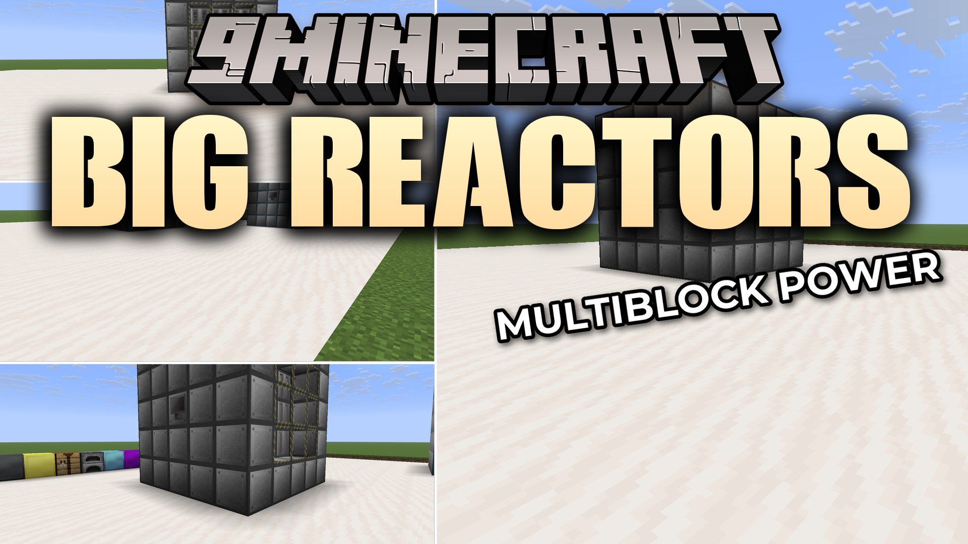 Big Reactors lets you build large multiblock fission Reactors and Reactor Turbines that generate huge amounts of power. Mine Yellorium, craft reactor casing, glass, fuel rods and ports, assemble a hollow reactor around a controller, feed in fuel, and activate it to fill an internal energy buffer you pull power from.