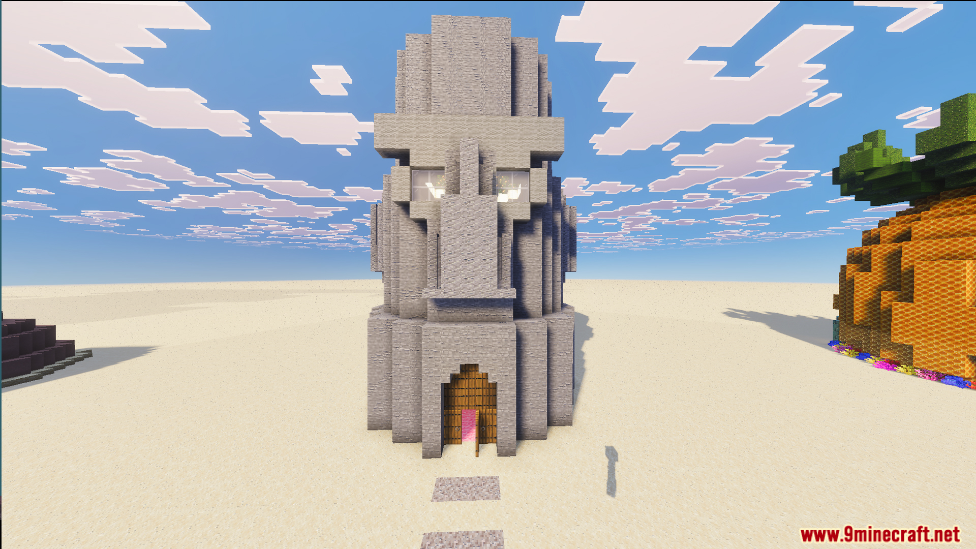 Bikini Bottom of Spongebob Squarepants by Jstcreations Map Screenshot 4 Detailed stone head house of a character in the Bikini Bottom map