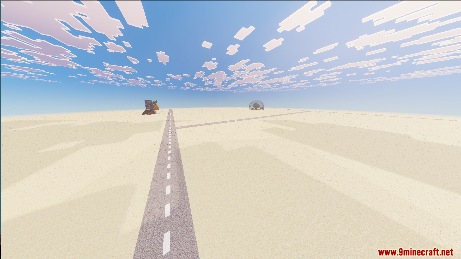 Bikini Bottom of Spongebob Squarepants by Jstcreations Map Screenshot 8 Sandy Cheeks glass dome house visible at the end of a long road