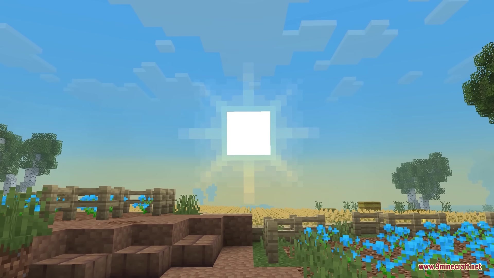 Brush and Juice Resource Pack Screenshot 7 Brush and Juice Resource Pack features a custom sun during a golden sunset