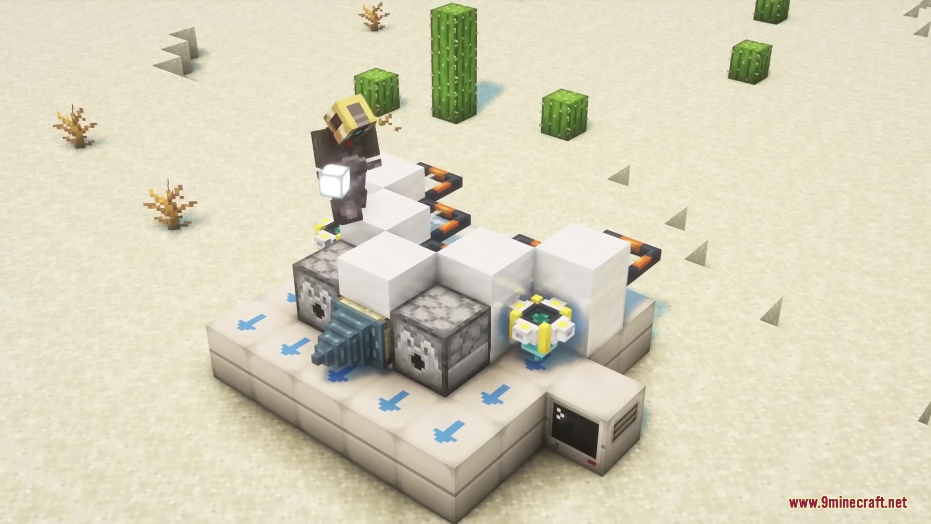 Buddy Drones Mod Screenshot 1 A player standing on a custom drone structure with Buddy Drones Mod