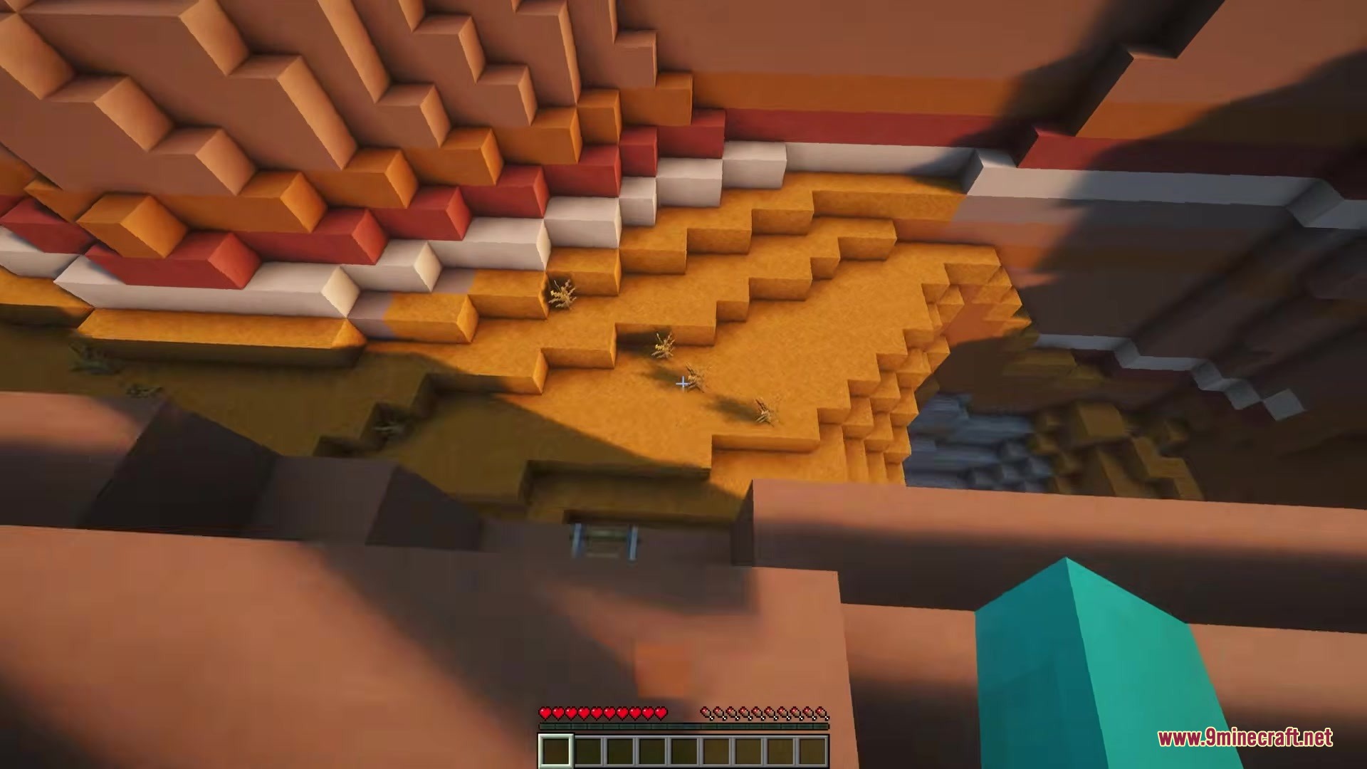 Camera Overhaul by Mirsario Mod Screenshot 7 Player looking down into a canyon with a realistic camera tilt effect