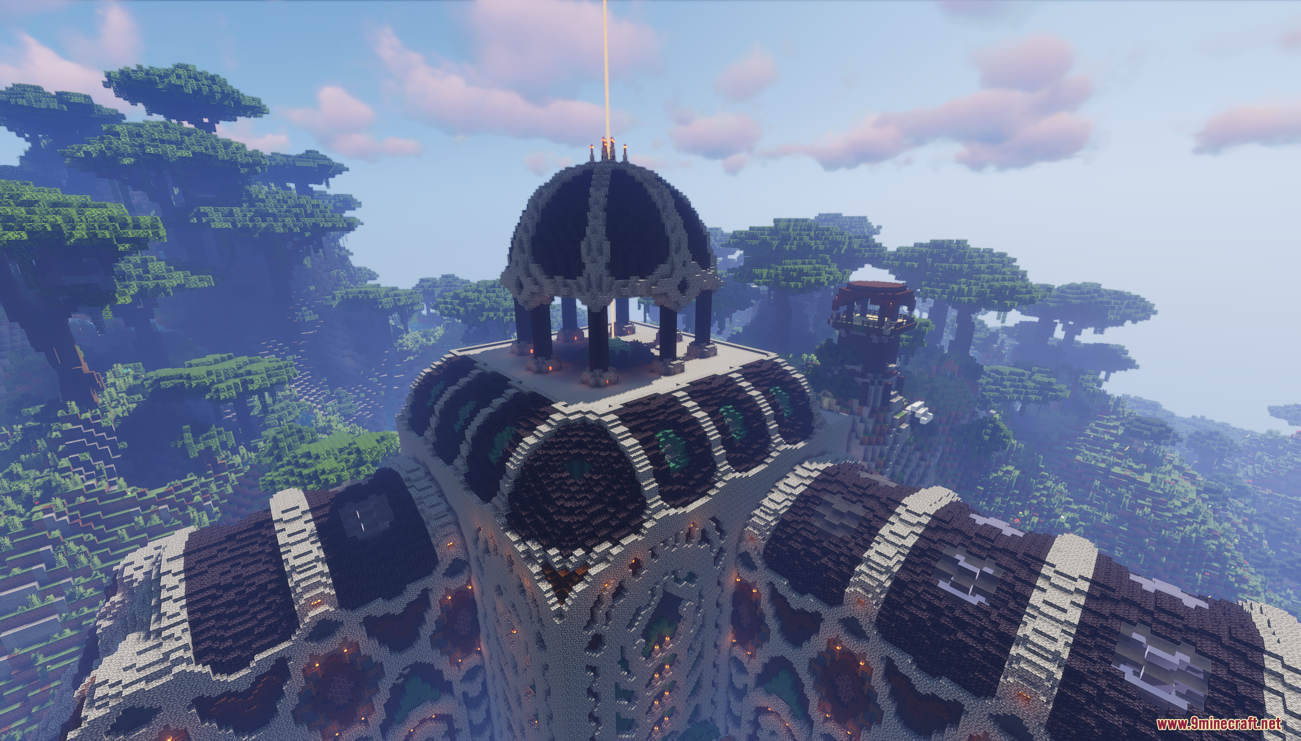 Ornate castle from the Castle Story Mode Map in a jungle biome