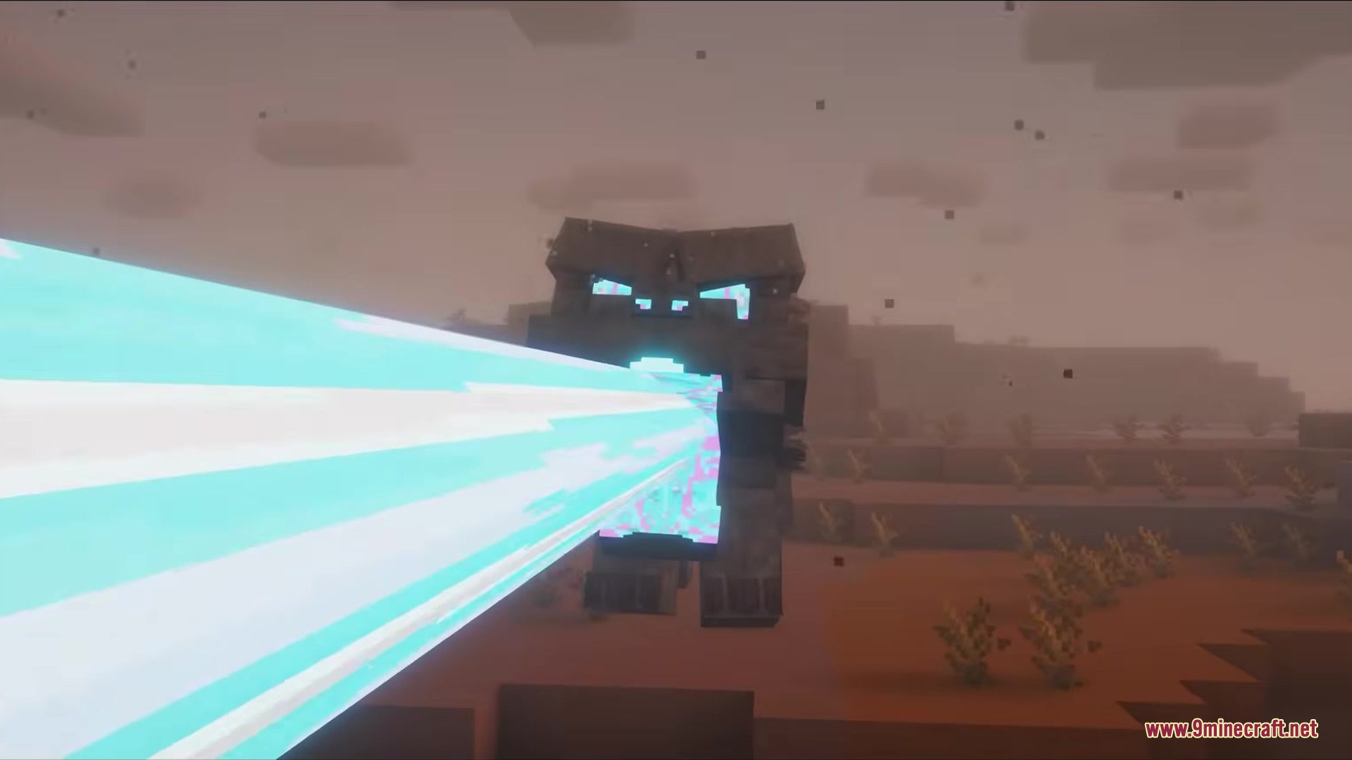 Catzilla Mod Screenshot 2 Giant monster fires a powerful blue atomic breath beam from its mouth