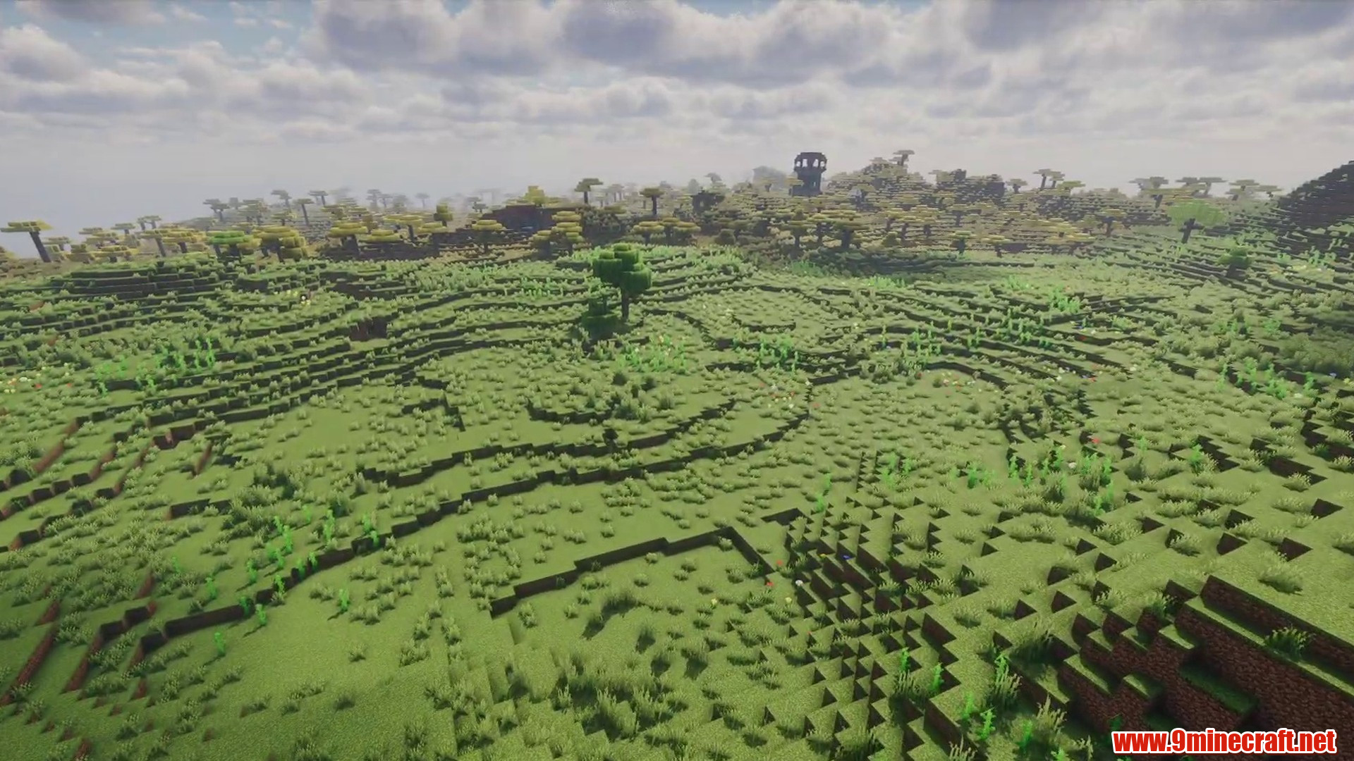 Scenic terrain from Minecraft seed 3789149033156917788