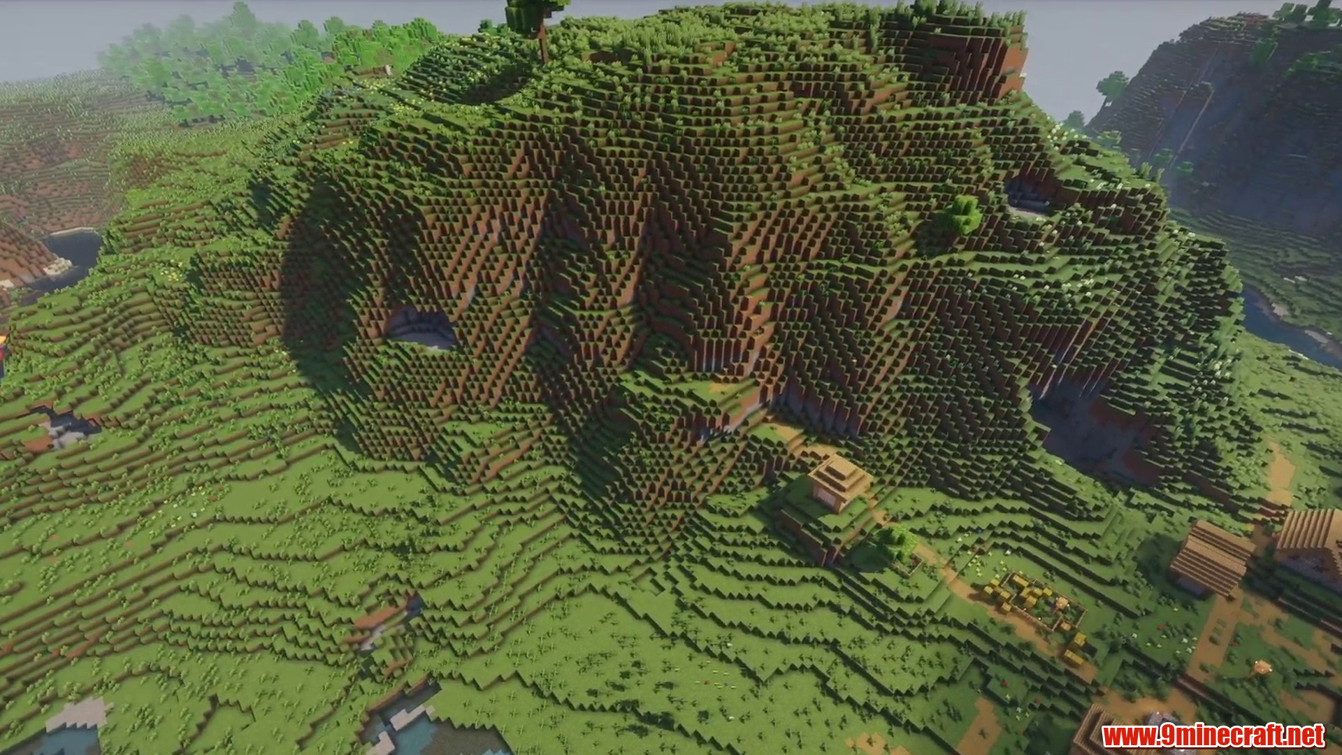 Scenic terrain from Minecraft seed 3214423800209531011