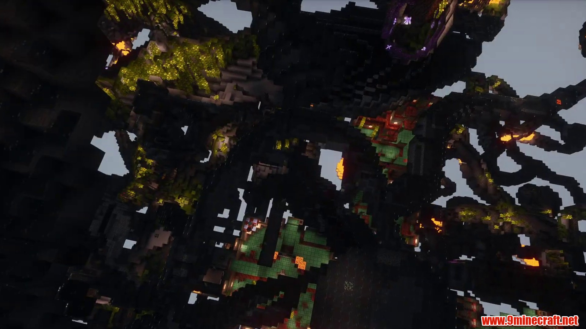Scenic terrain from Minecraft seed -6286257169949065562