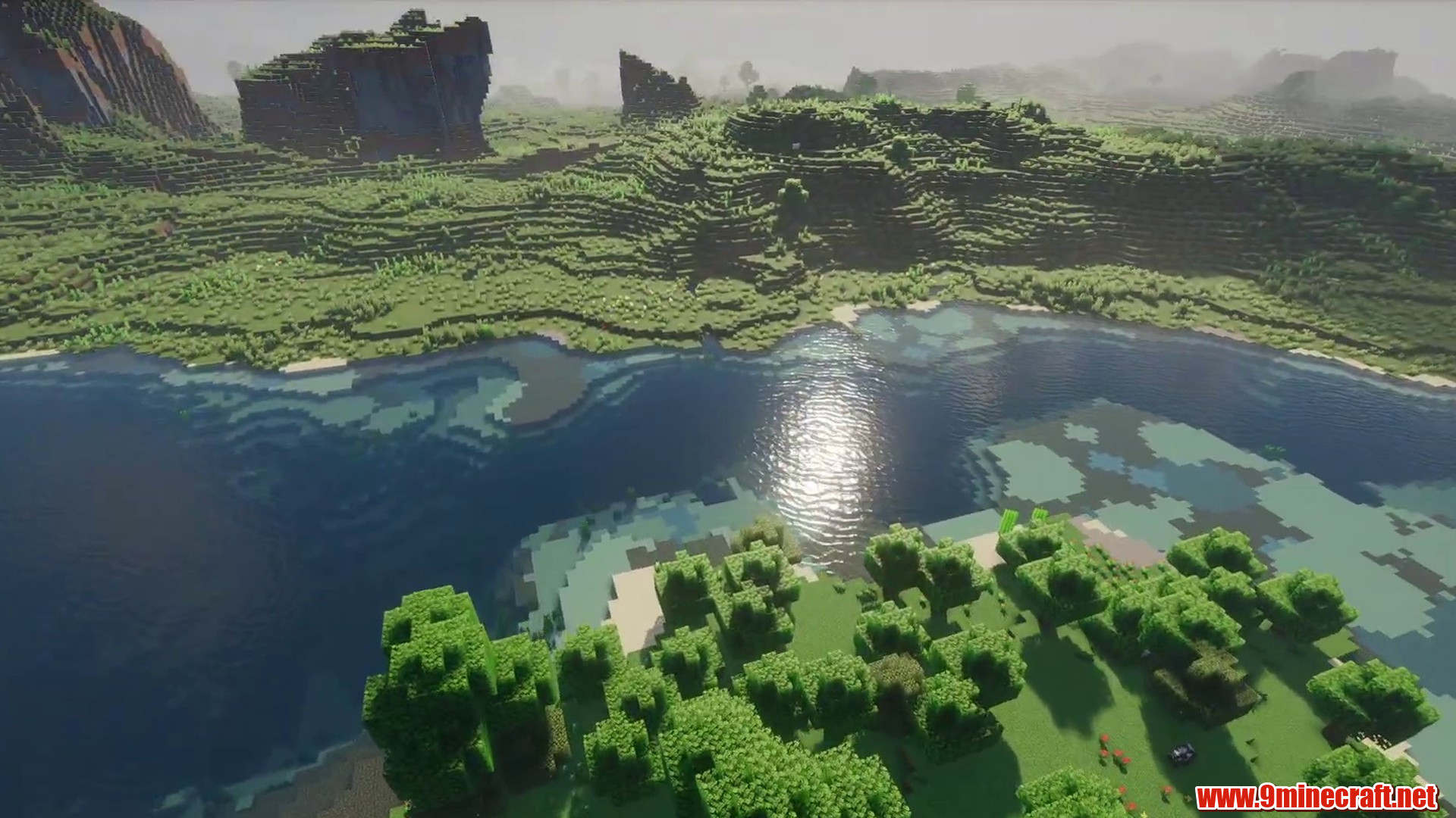 Scenic terrain from Minecraft seed 3729495688328853384