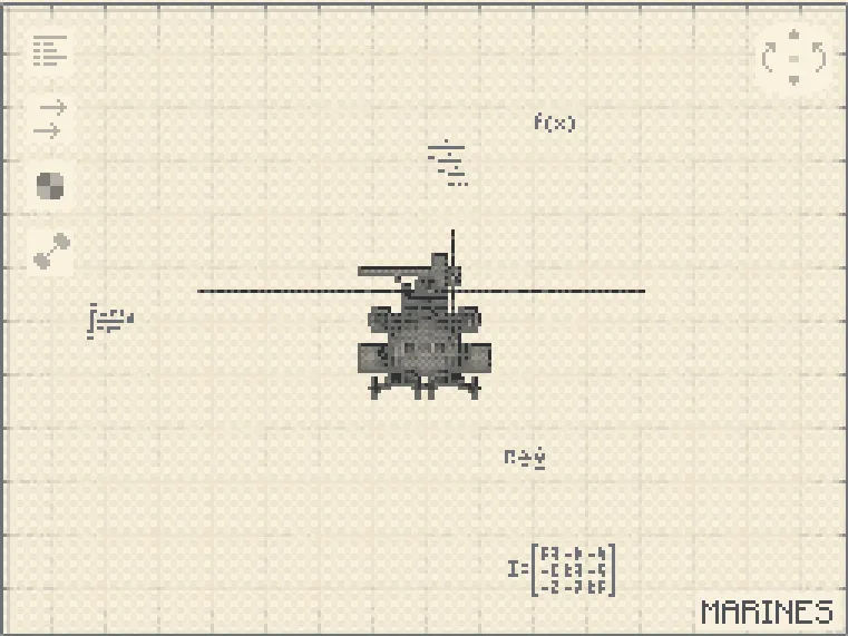 Ch 53k King Stallion Schematic Screenshots 2 Front view of a gray heavy lift helicopter on a blueprint