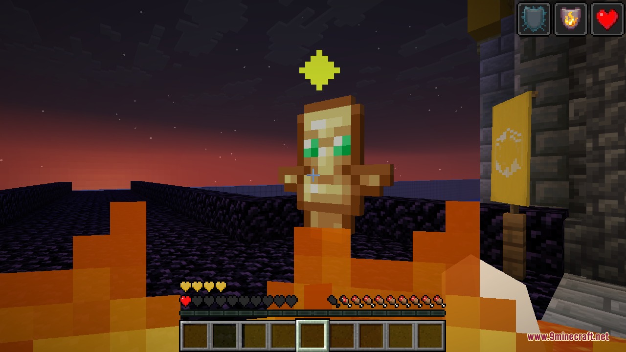 The totem's spinning revival effect playing above the player after it procs from the accessory slot, with health starting to refill