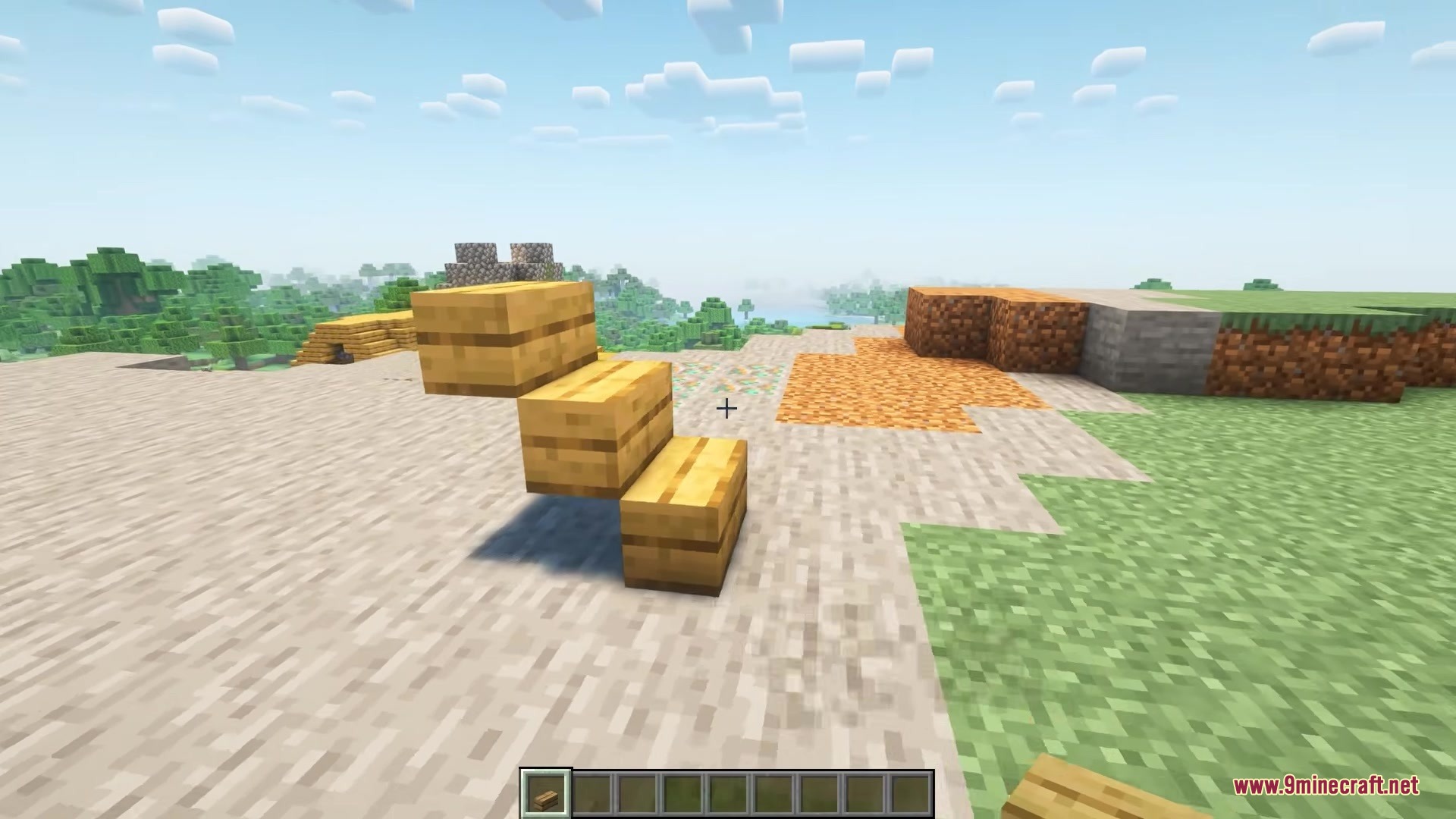 Player cycles through different block shapes using the Clutter No More Mod