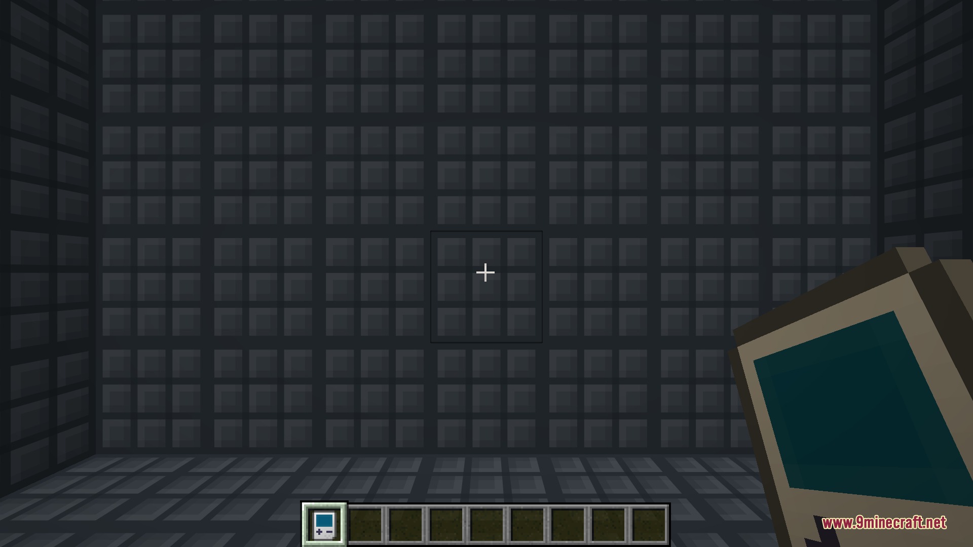 Inside a Compact Machine: a sealed room made of machine walls in the mod's pocket dimension, ready to build in.
