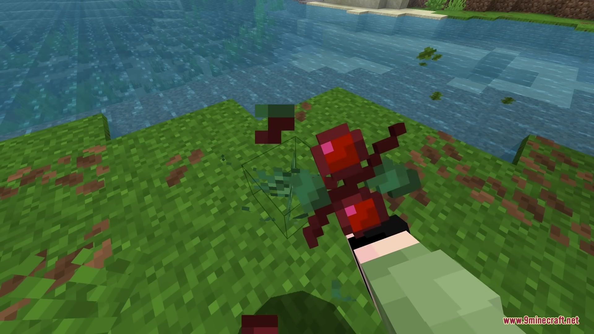 Consumability Resource Pack Screenshot 1 Player eating sweet berries with a visible bite animation in a Minecraft world