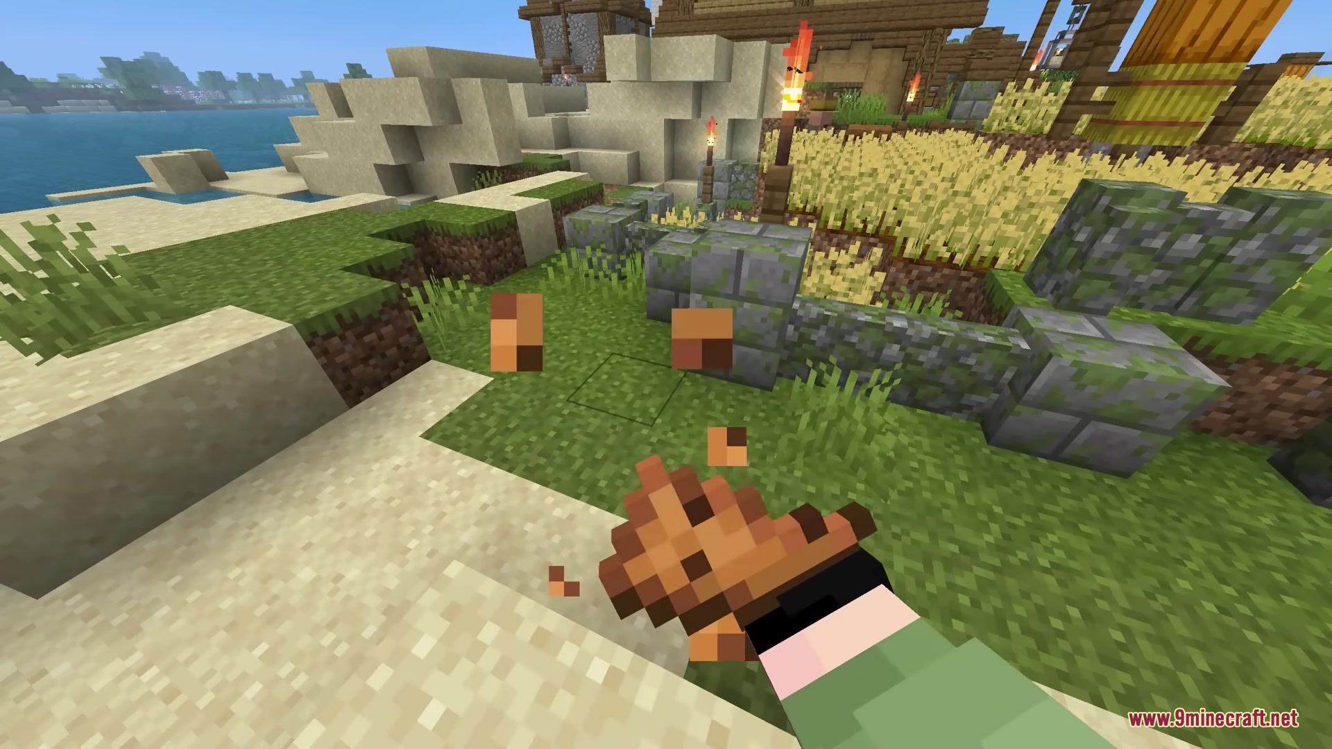 Consumability Resource Pack Screenshot 2 Minecraft player holding a cookie that shows a custom bite animation while eating
