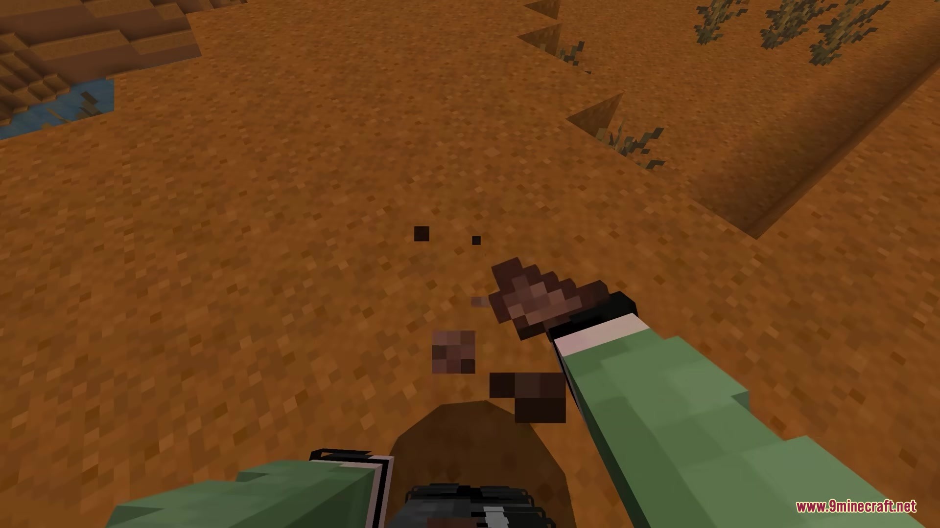Consumability Resource Pack Screenshot 7 Minecraft player eating a cookie in the desert with custom bite animations