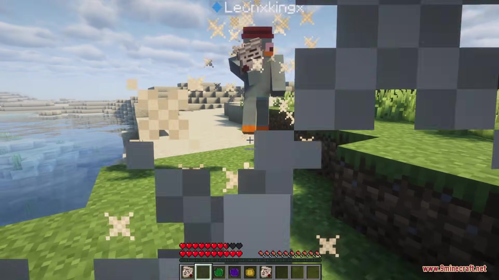 Contractual Mod Screenshot 4 Players use a stamp to sign a contract with magical particle effects appearing