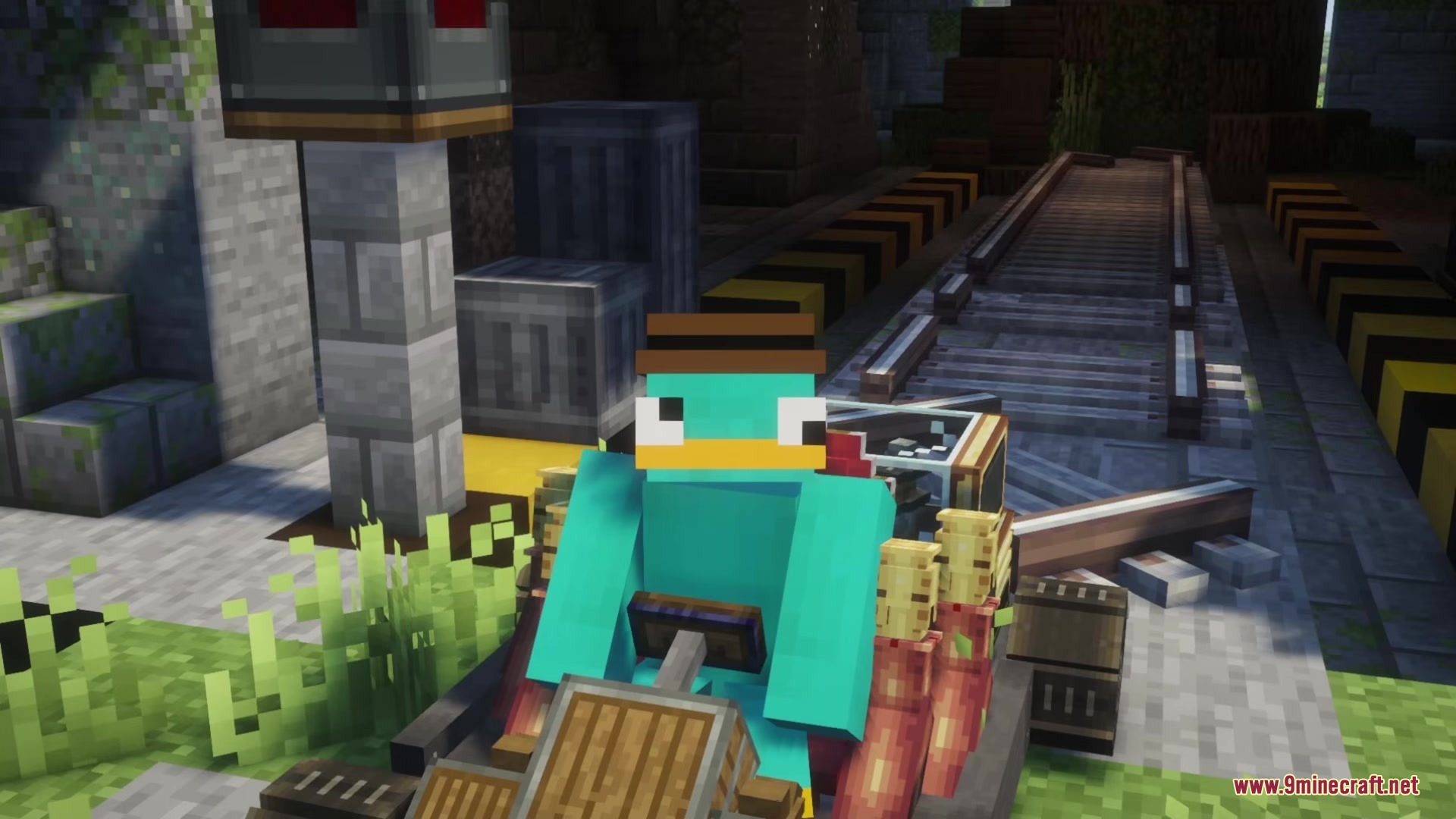 Create Kart by Stalosir Mod Screenshot 1 A player with a platypus skin sits in a custom go kart