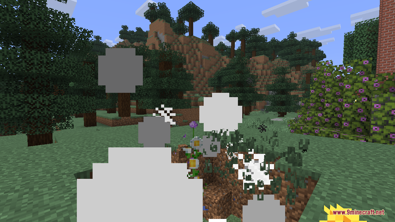 Several creepers detonating at the same time, their bodies flashing bright white an instant before the explosions go off among the grass and flowers
