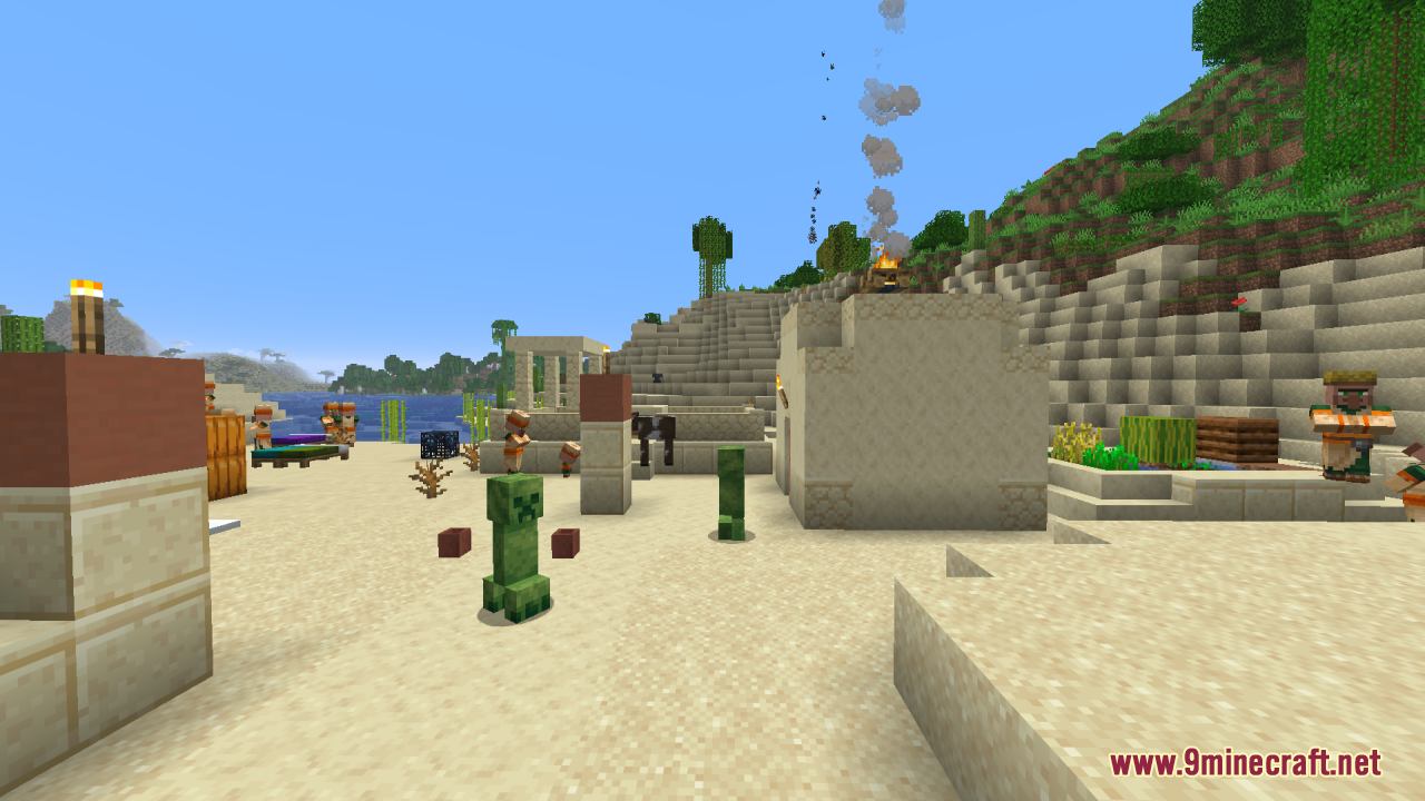 Creepers Refreshed Resource Pack Screenshot 9 Creepers Refreshed Resource Pack adds sandstone variants that blend into desert villages