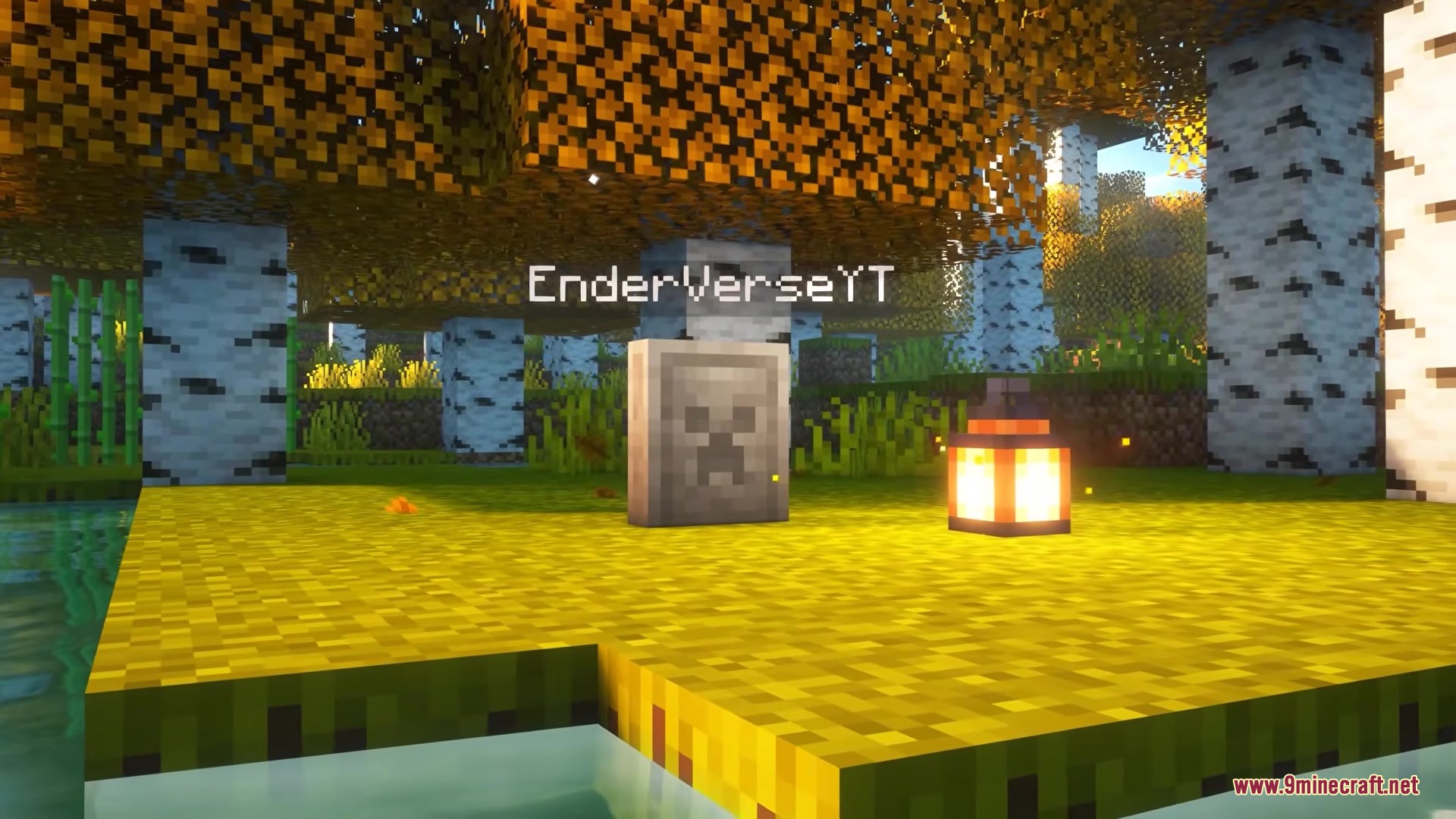 Death Keeper Grave Stones Mod Screenshot 1 A Death Keeper Grave Stone block with a creeper face in a forest